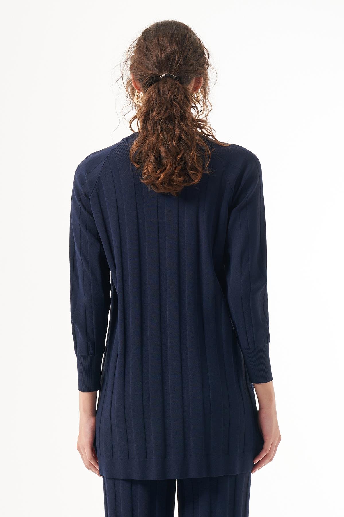 Nuss Merserize Kalın Fitilli Tunik 1101 Lacivert