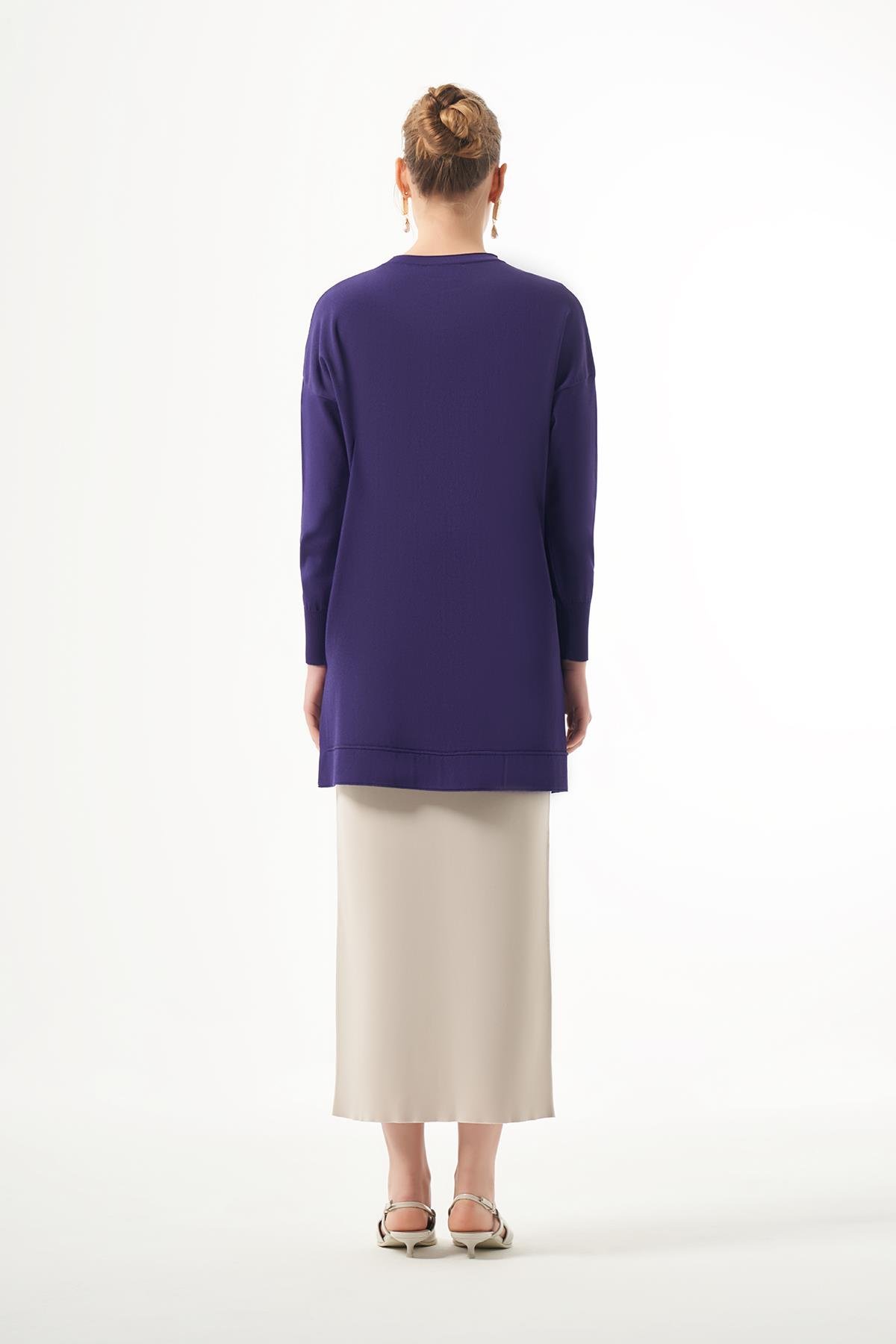 Nuss Merserize Kısa Tunik Bluz 1201 Mor