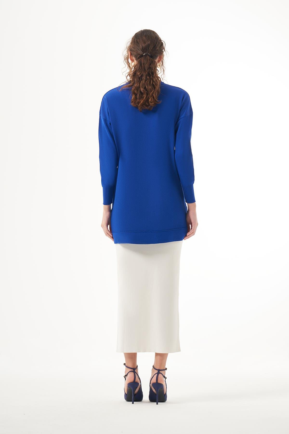 Nuss Merserize Kısa Tunik Bluz 1201 Saks