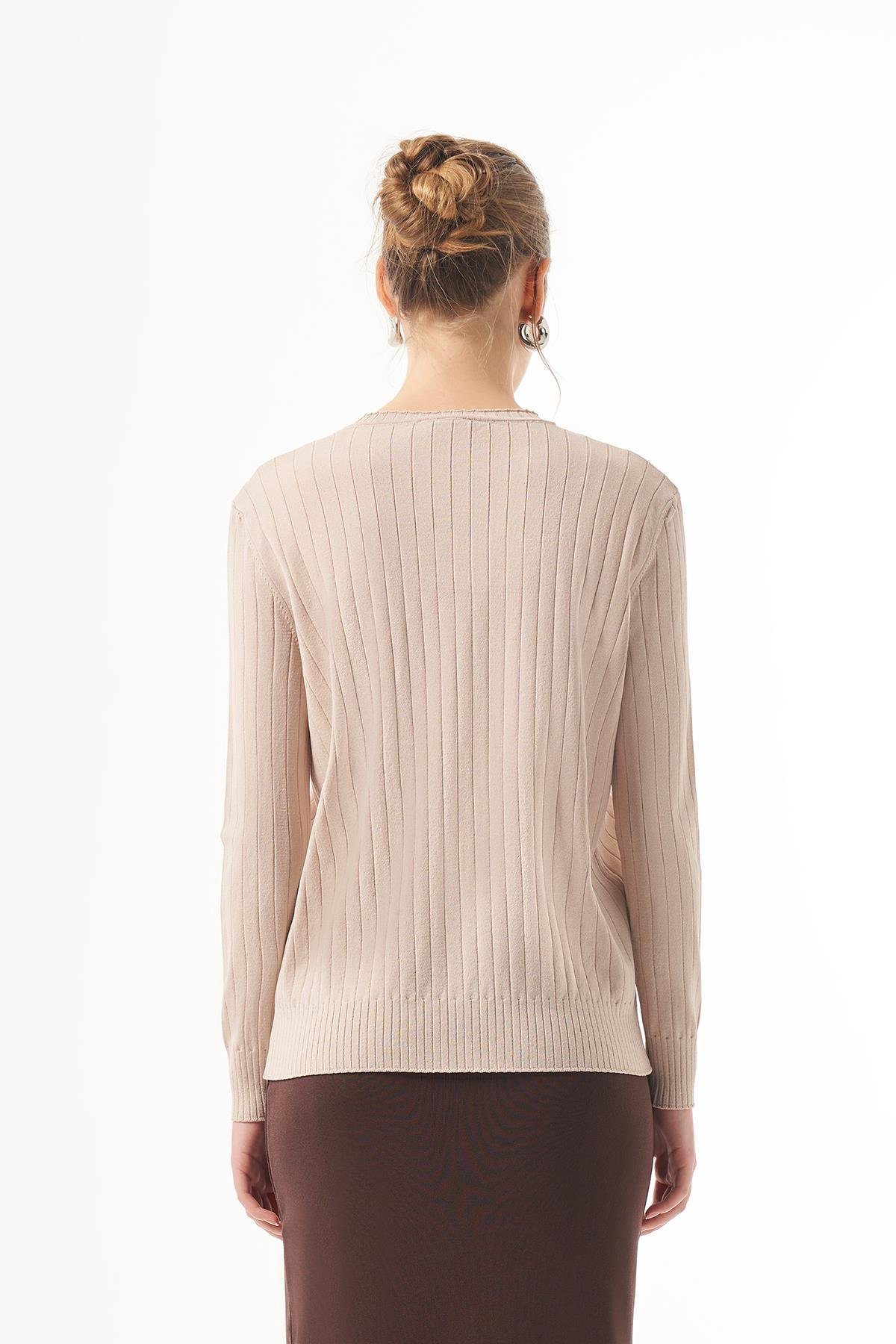 Nuss Merserize Kısa Tunik Bluz 1202 Bej