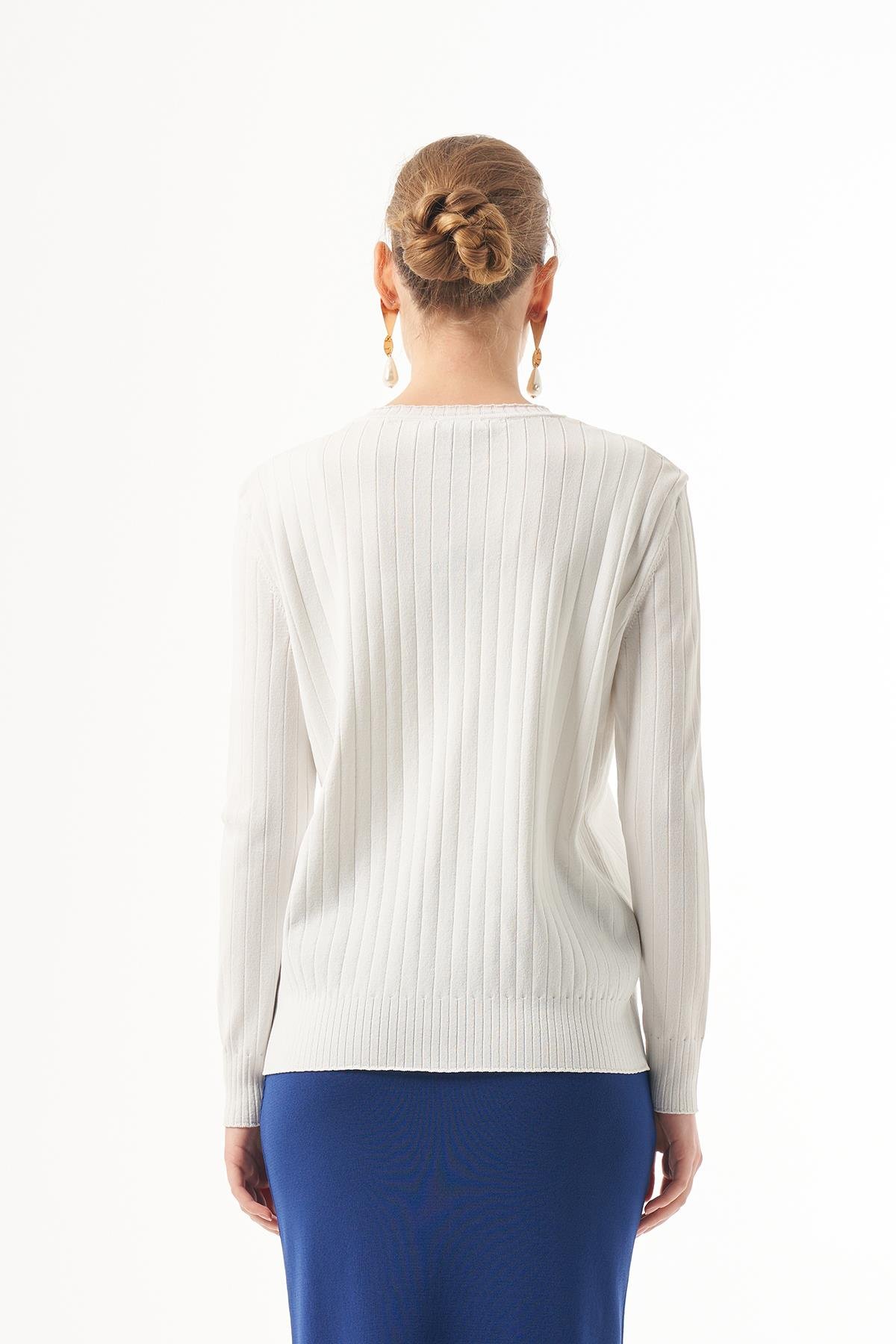 Nuss Merserize Kısa Tunik Bluz 1202 Ekru