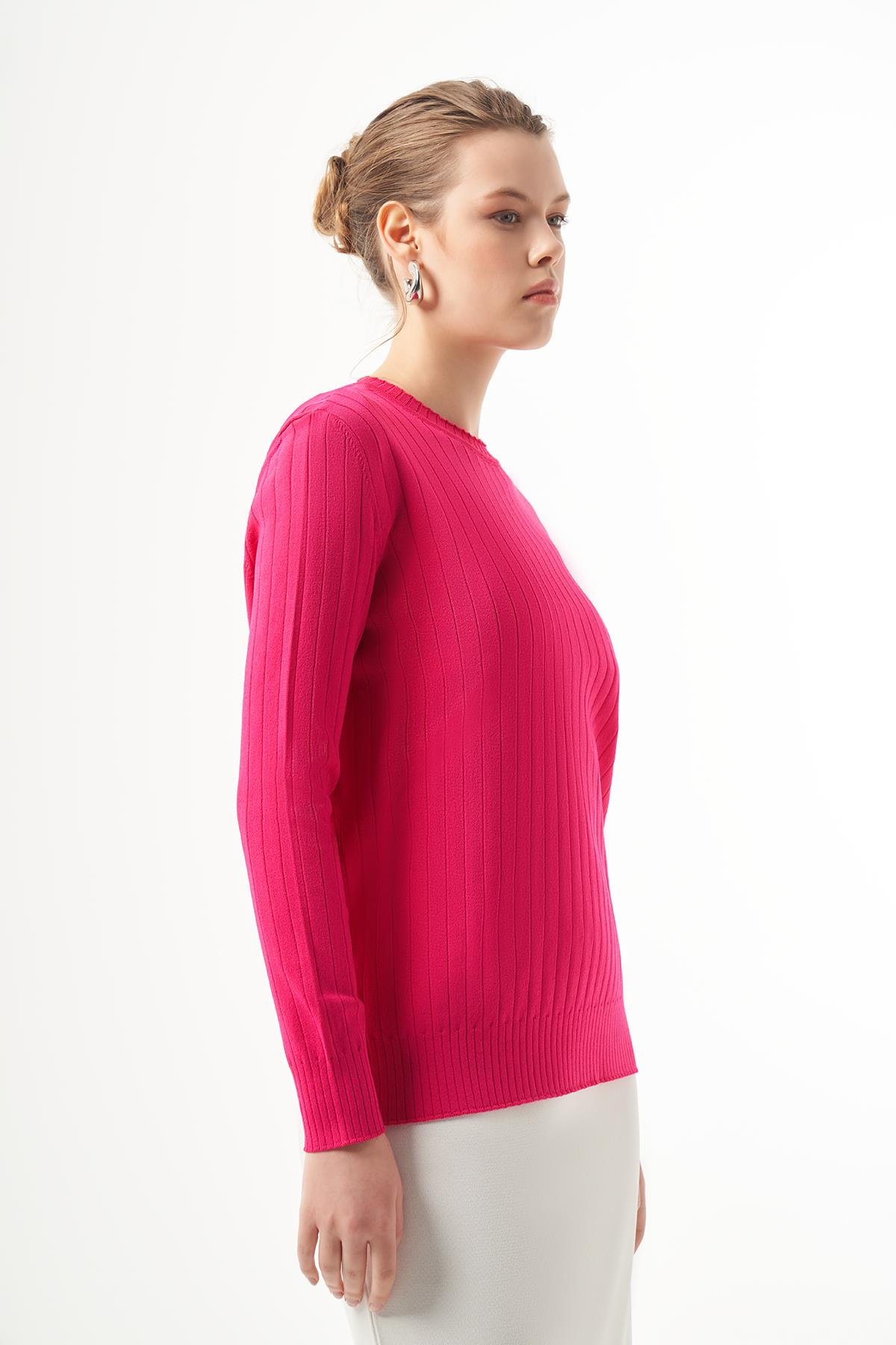 Nuss Merserize Kısa Tunik Bluz 1202 Fuşya