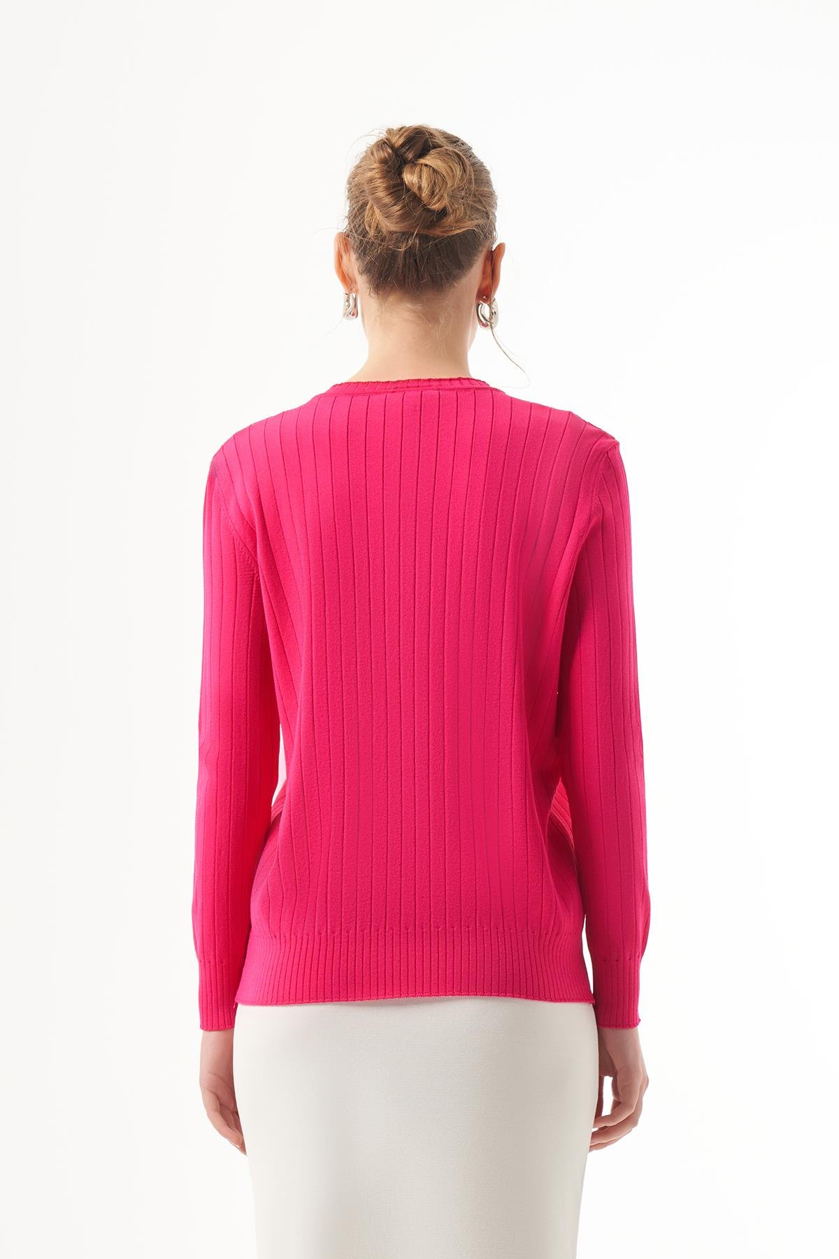 Nuss Merserize Kısa Tunik Bluz 1202 Fuşya