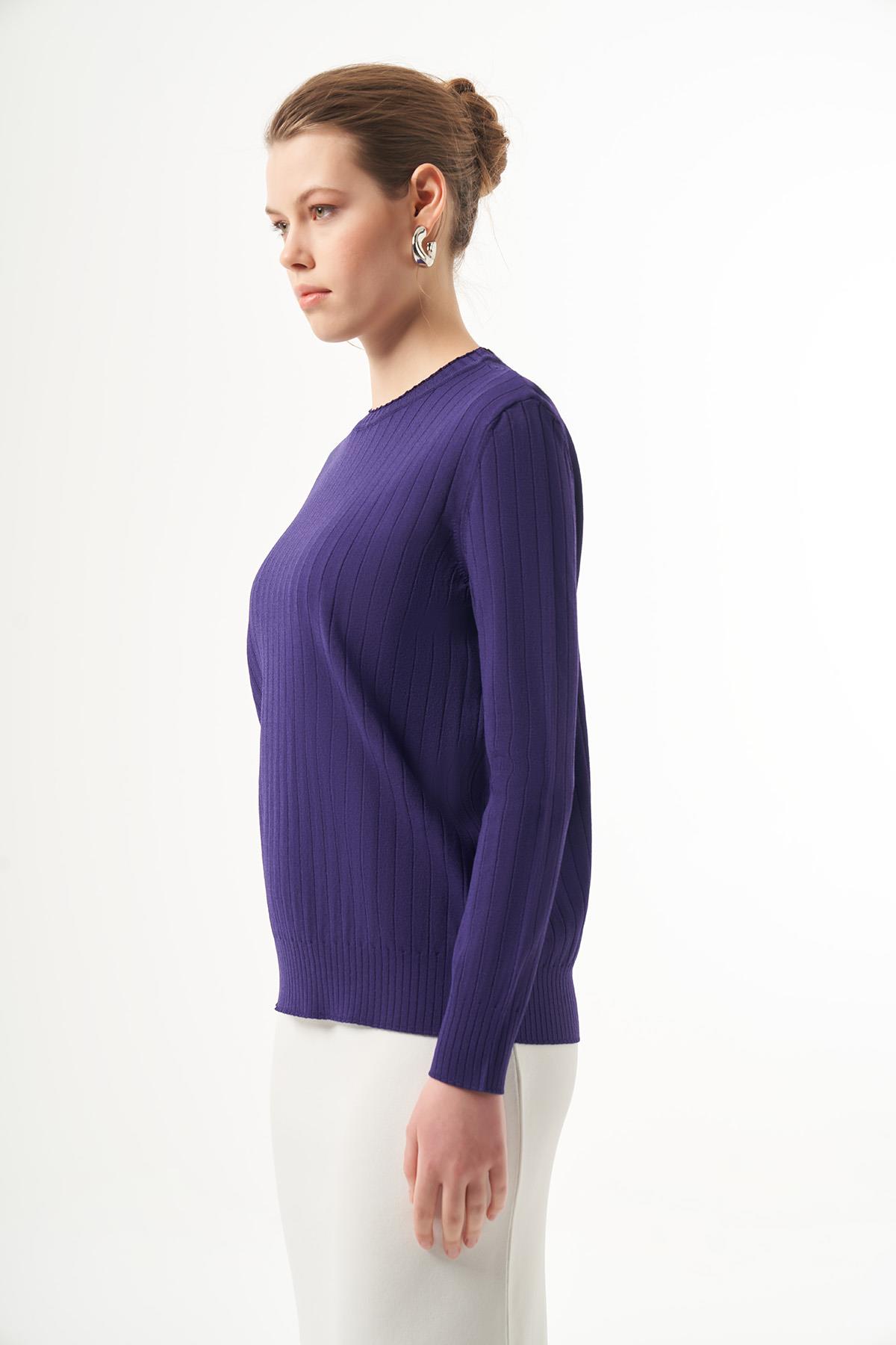 Nuss Merserize Kısa Tunik Bluz 1202 Mor