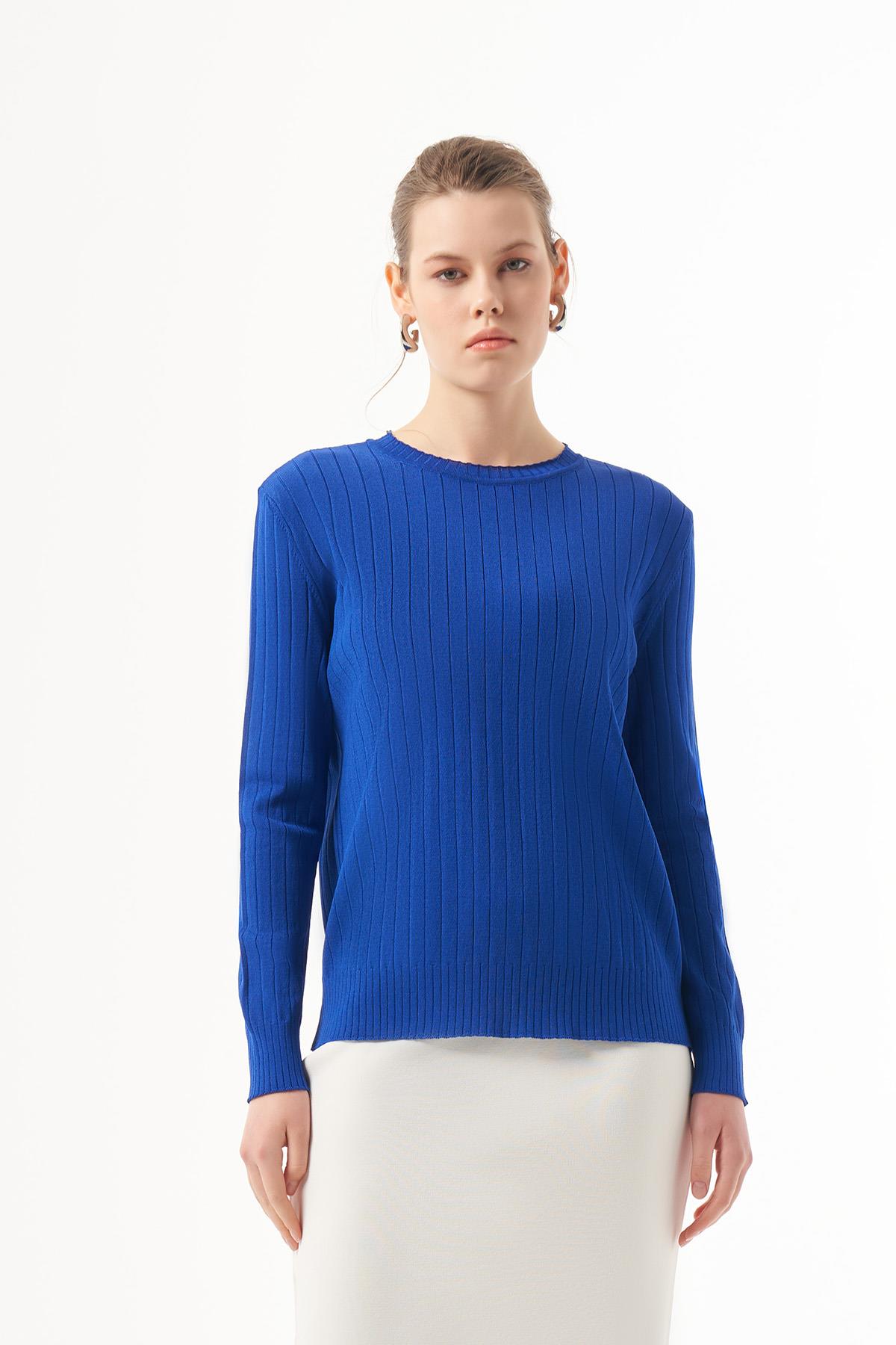 Nuss Merserize Kısa Tunik Bluz 1202 Saks