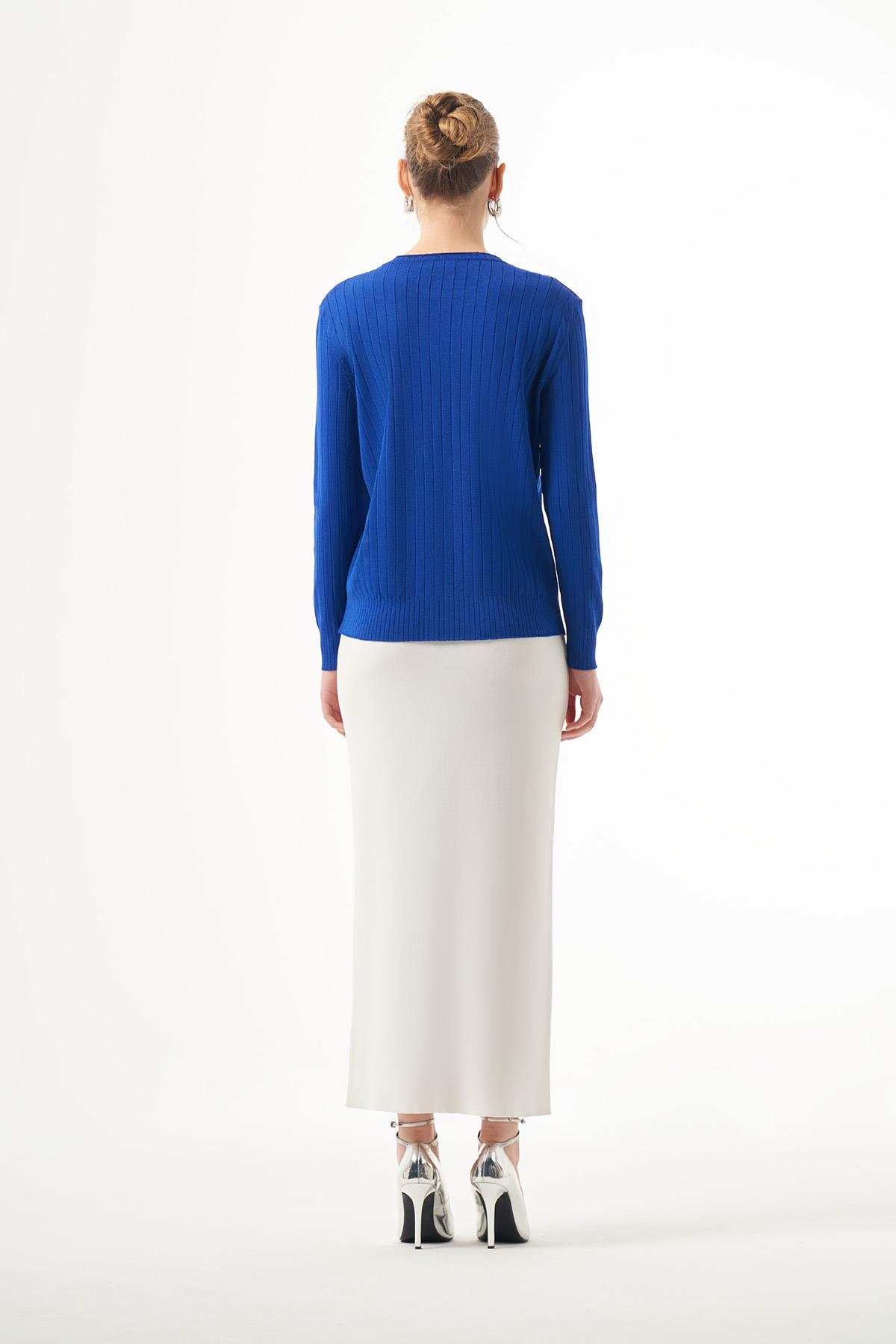 Nuss Merserize Kısa Tunik Bluz 1202 Saks