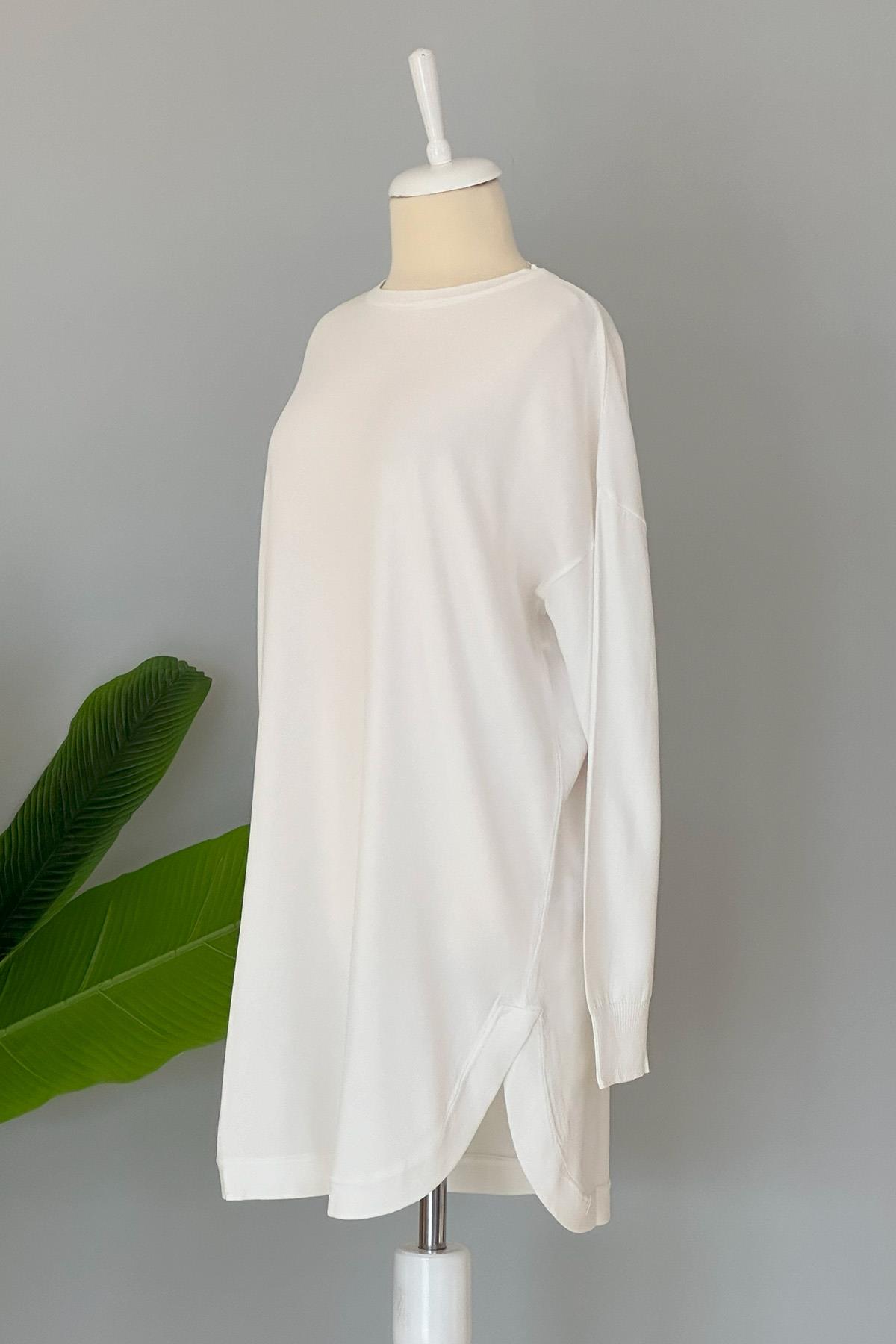 Nuss Merserize Oval Kesim Tunik 1200 Ekru