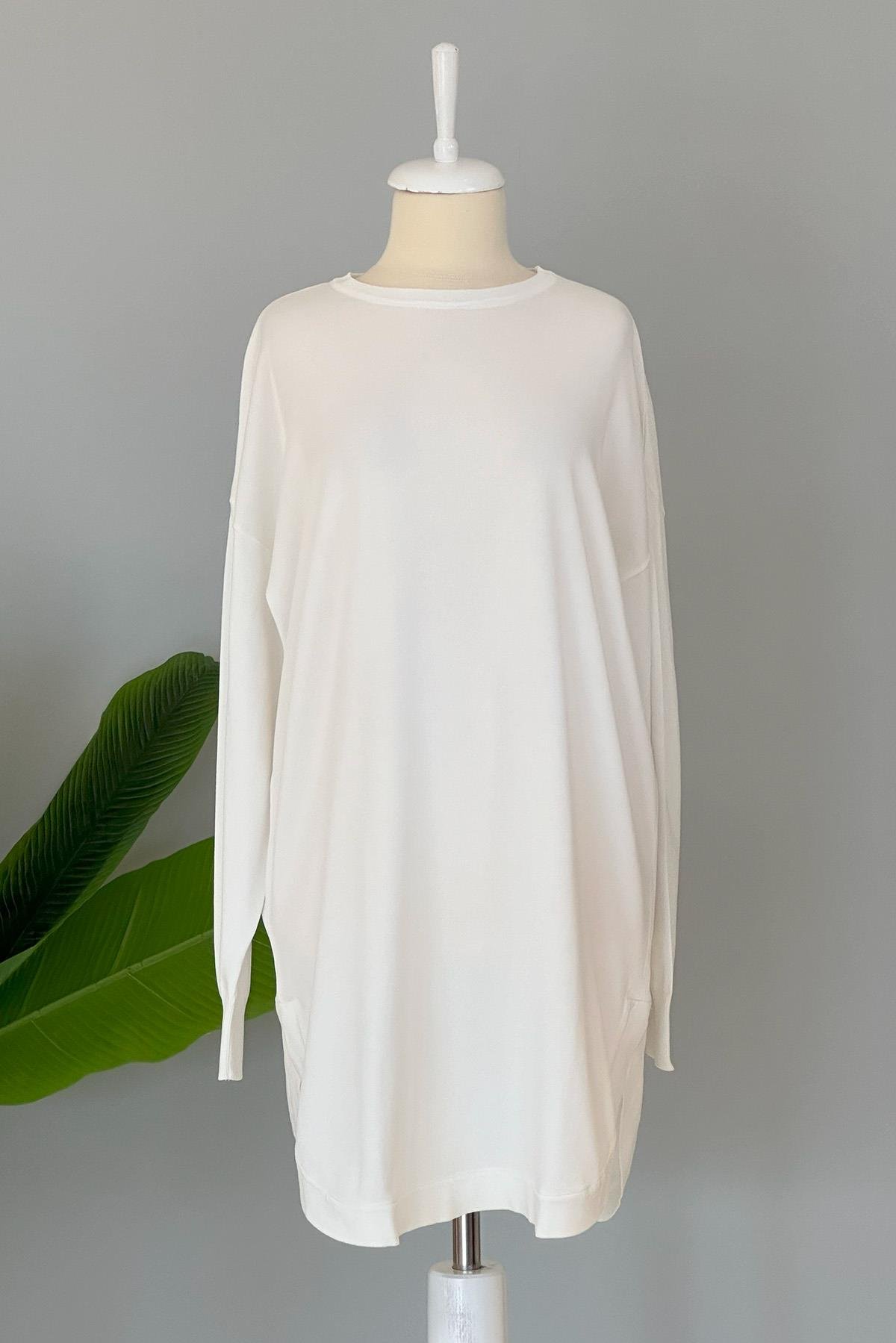 Nuss Merserize Oval Kesim Tunik 1200 Ekru