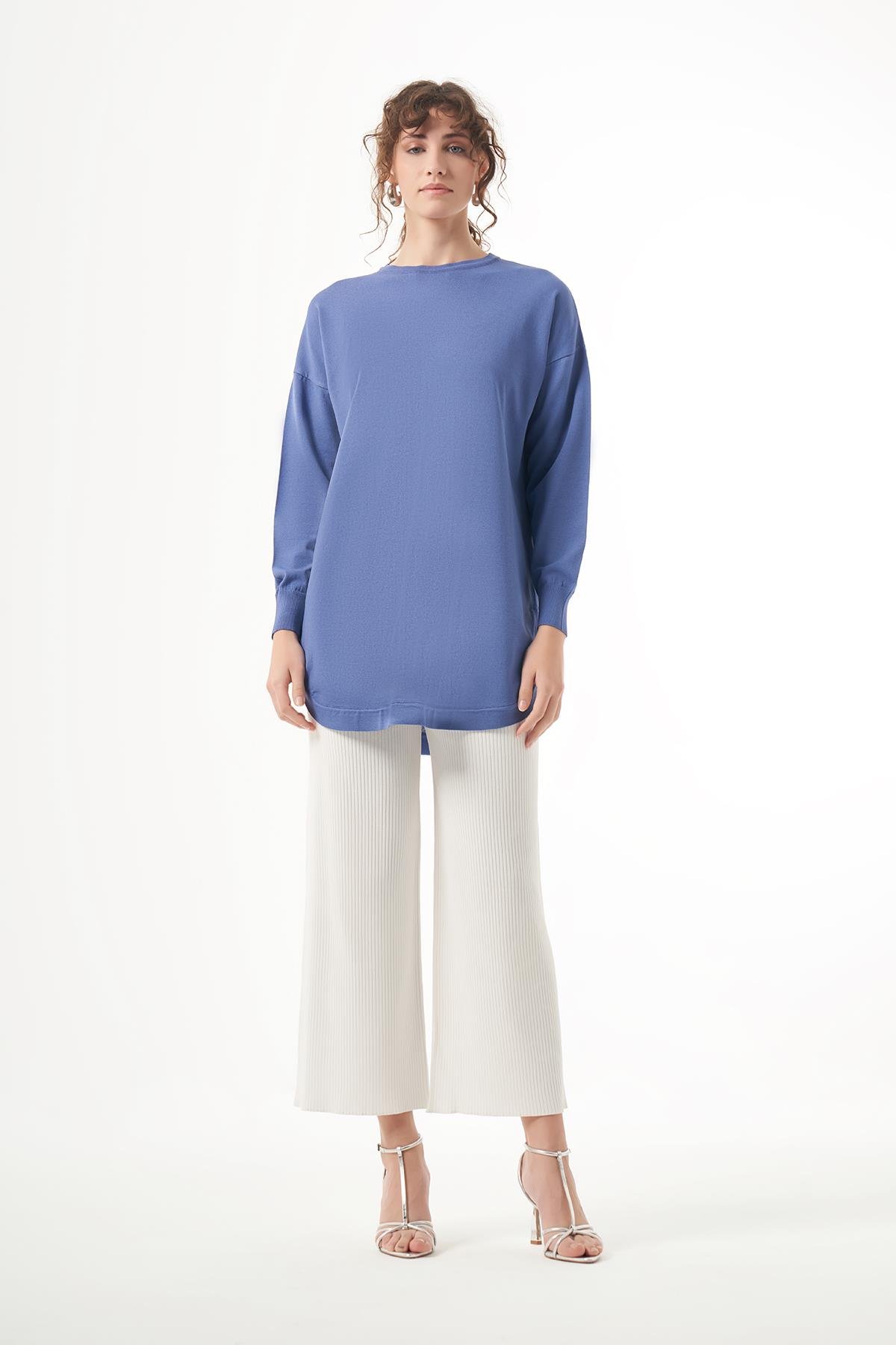 Nuss Merserize Oval Kesim Tunik 1200 İndigo