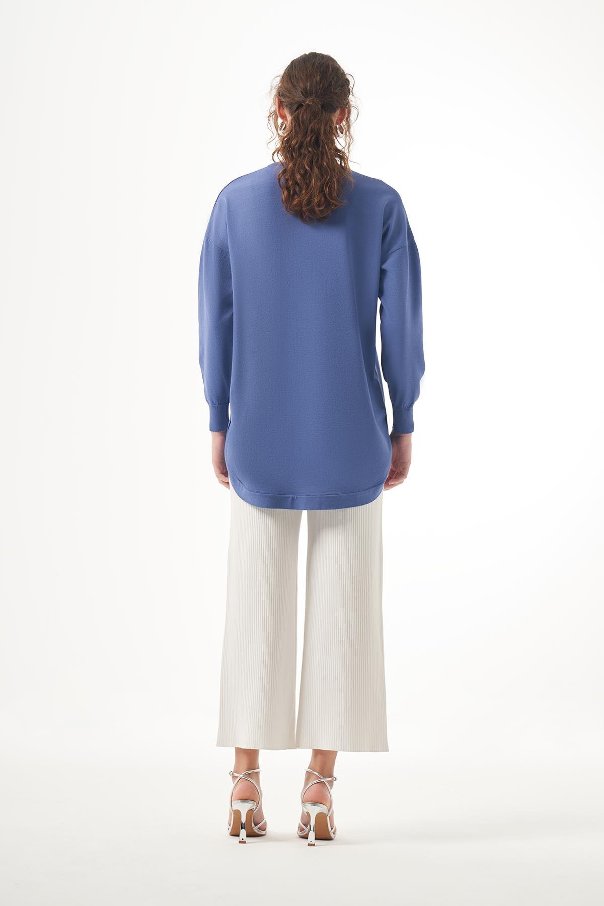 Nuss Merserize Oval Kesim Tunik 1200 İndigo
