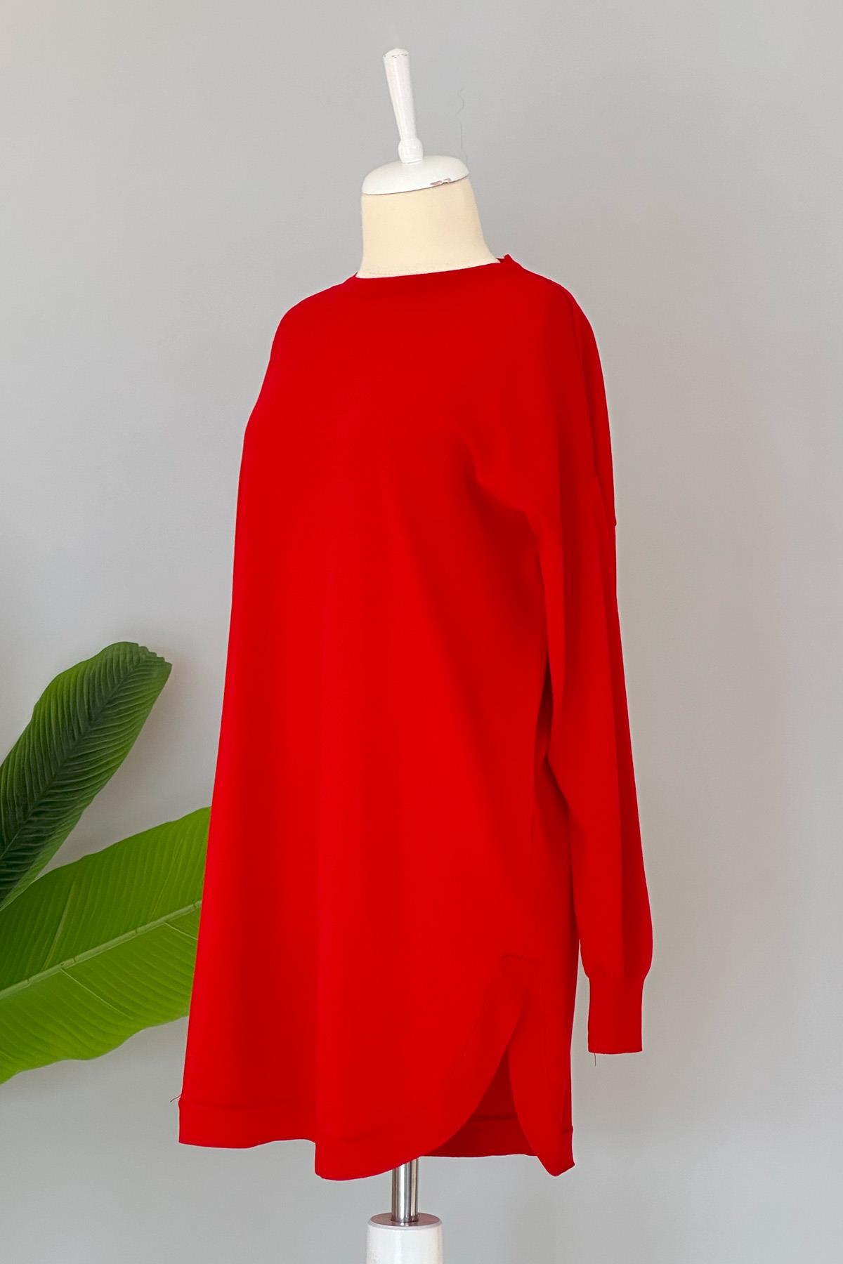 Nuss Merserize Oval Kesim Tunik 1200 Kırmızı