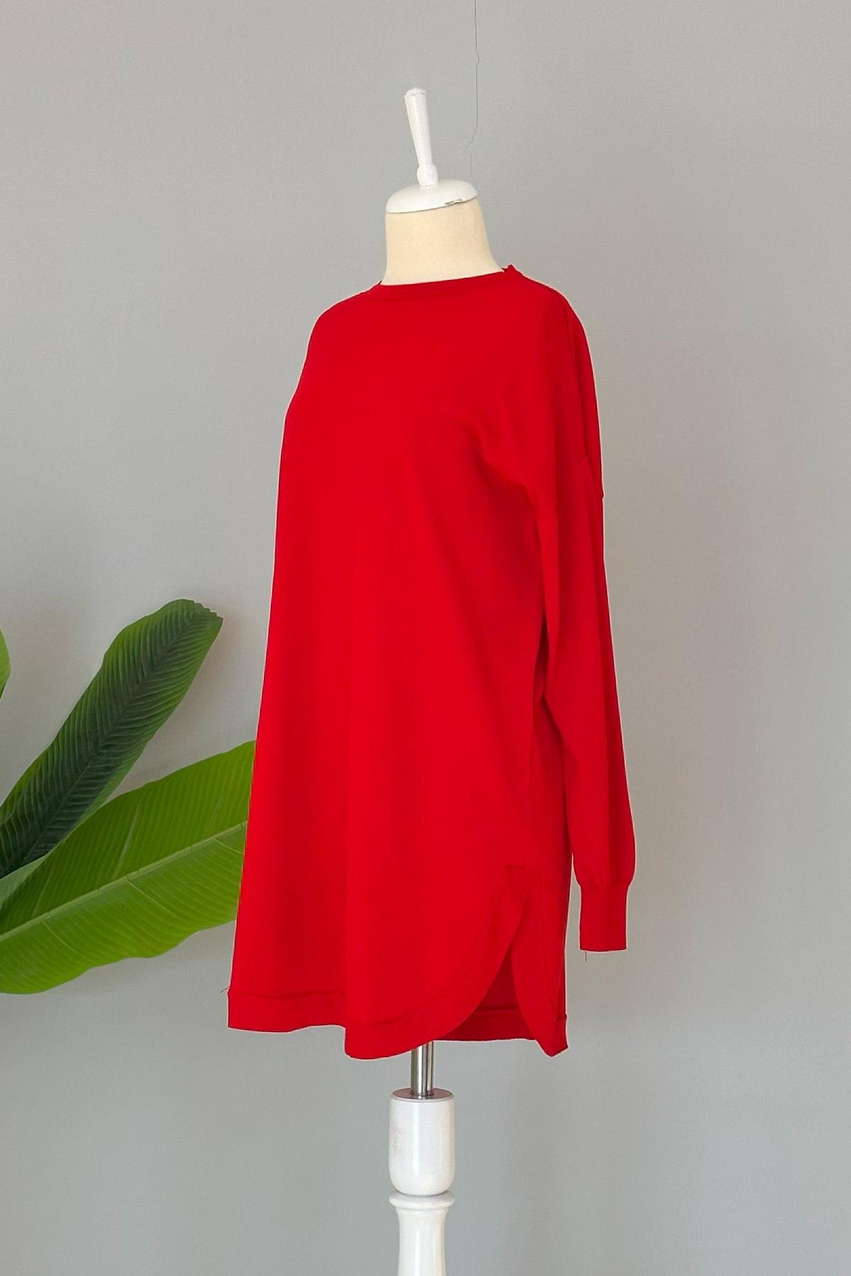 Nuss Merserize Oval Kesim Tunik 1200 Kırmızı