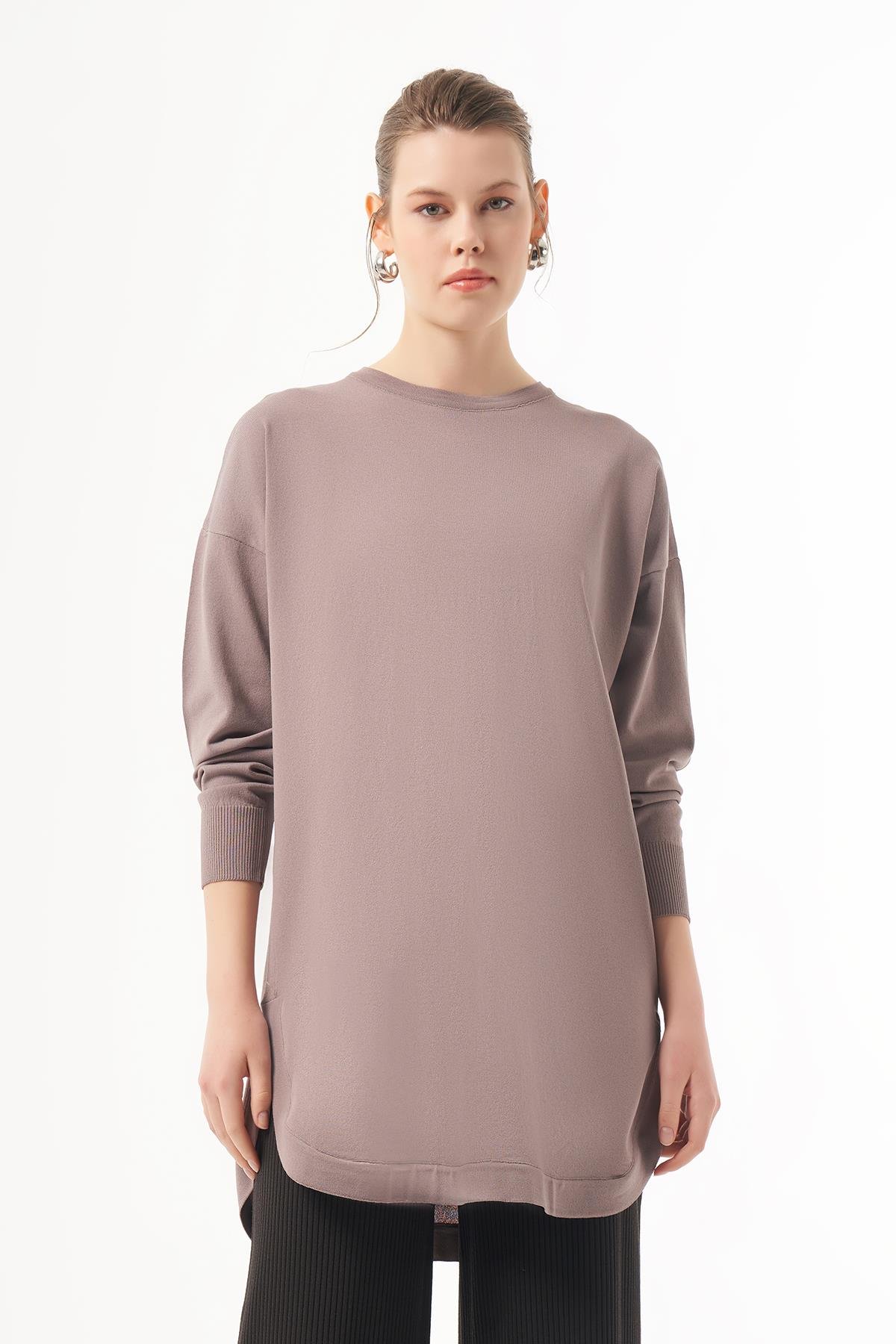 Nuss Merserize Oval Kesim Tunik 1200 Koyu Vizon