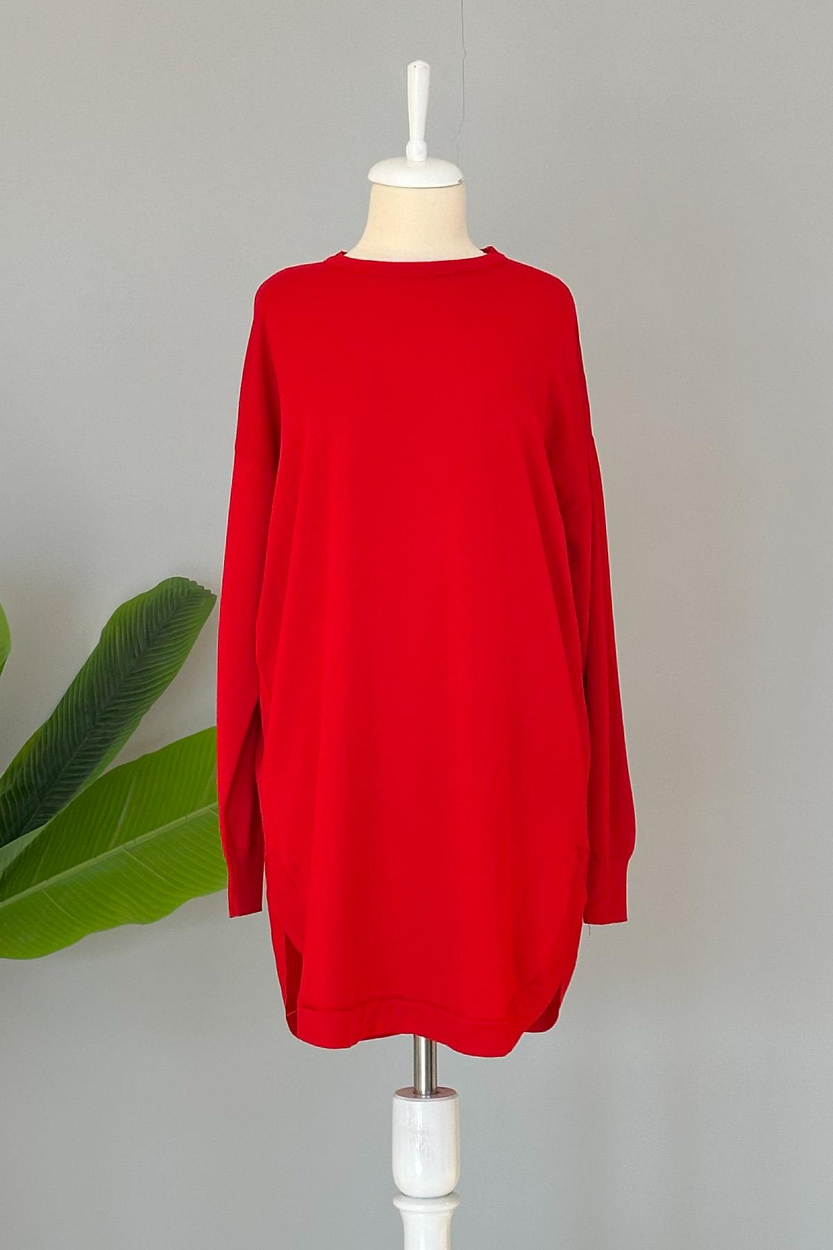 Nuss Merserize Oval Kesim Tunik 1200 Kırmızı