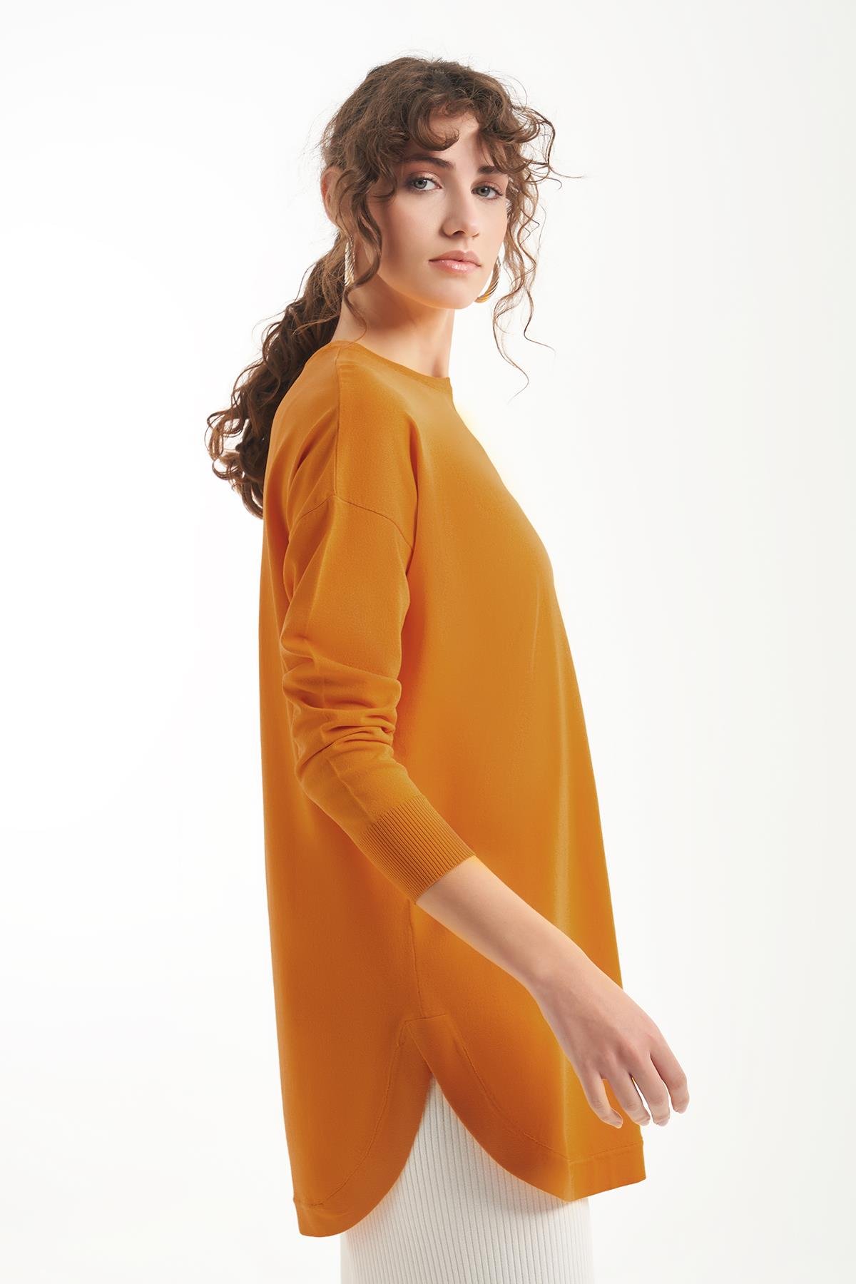 Nuss Merserize Oval Kesim Tunik 1200 Turuncu