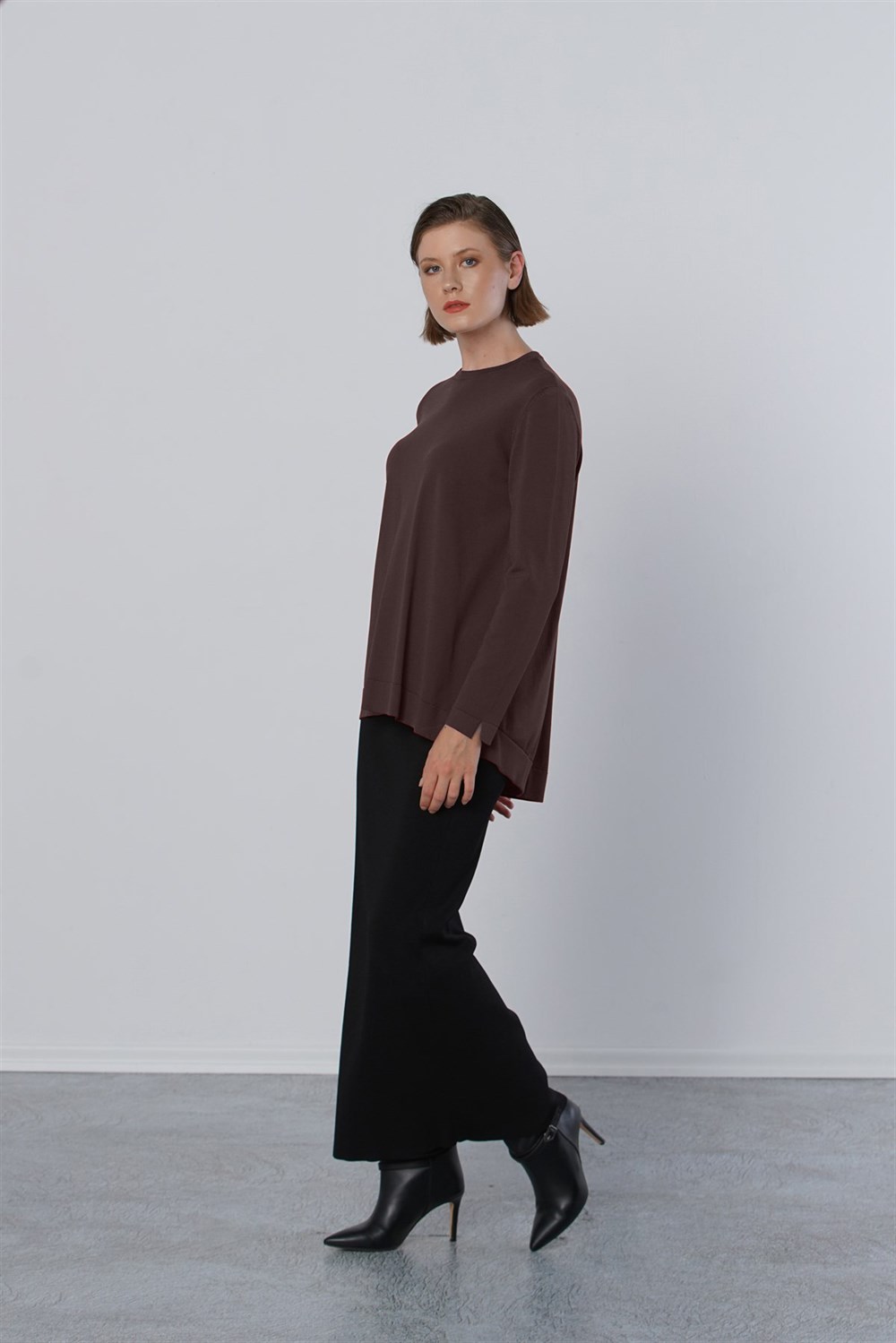 Nuss Merserize Standart Tunik NS-22Y-902TNK Kahve
