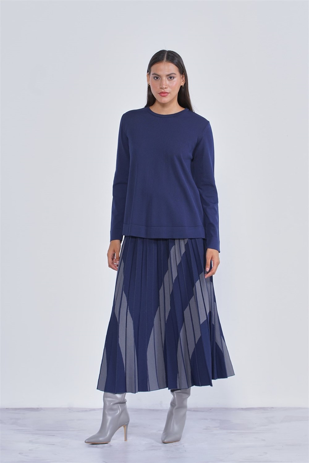 Nuss Merserize Triko Etekli Takım NS-22K-806TKM Lacivert