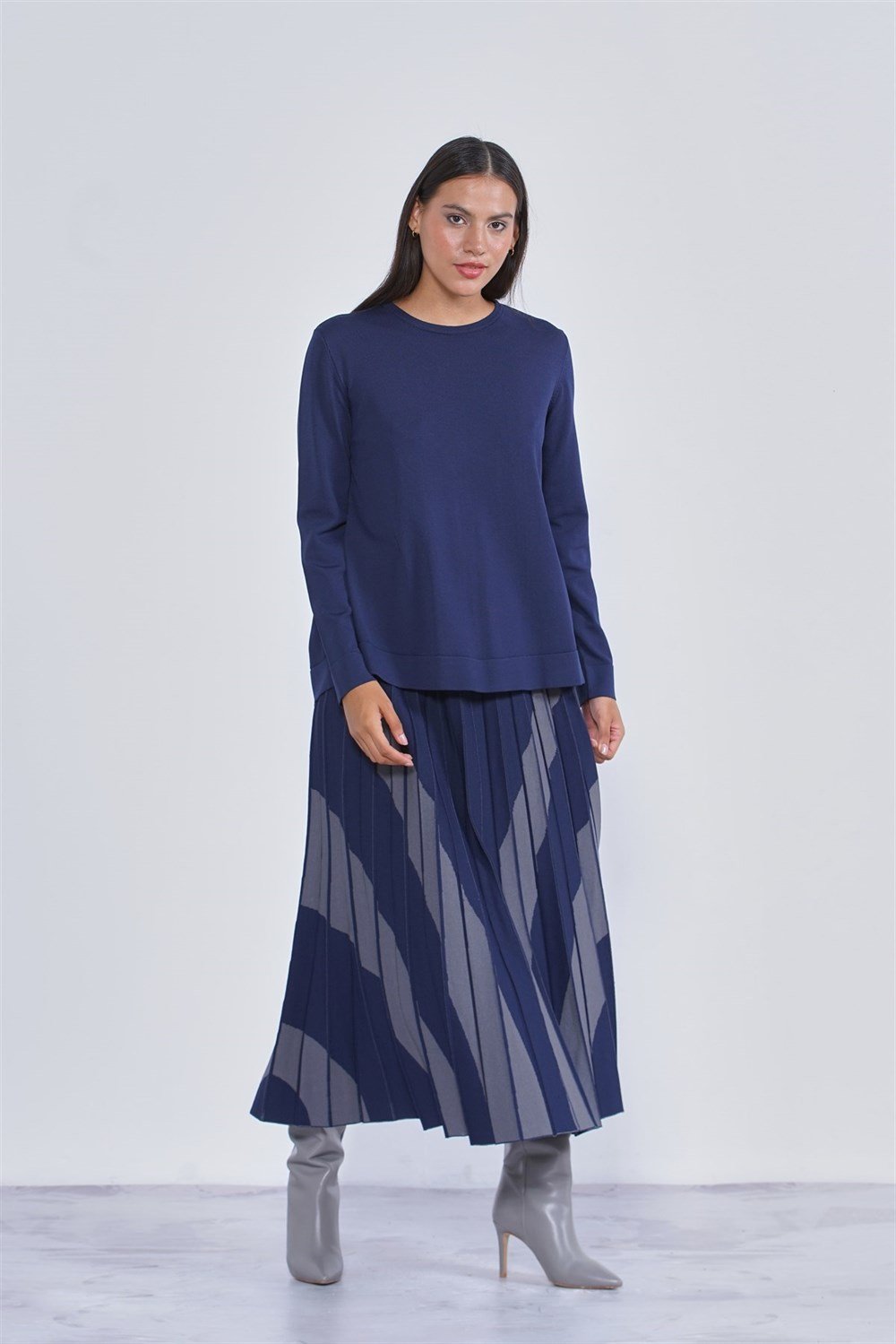 Nuss Merserize Triko Etekli Takım NS-22K-806TKM Lacivert