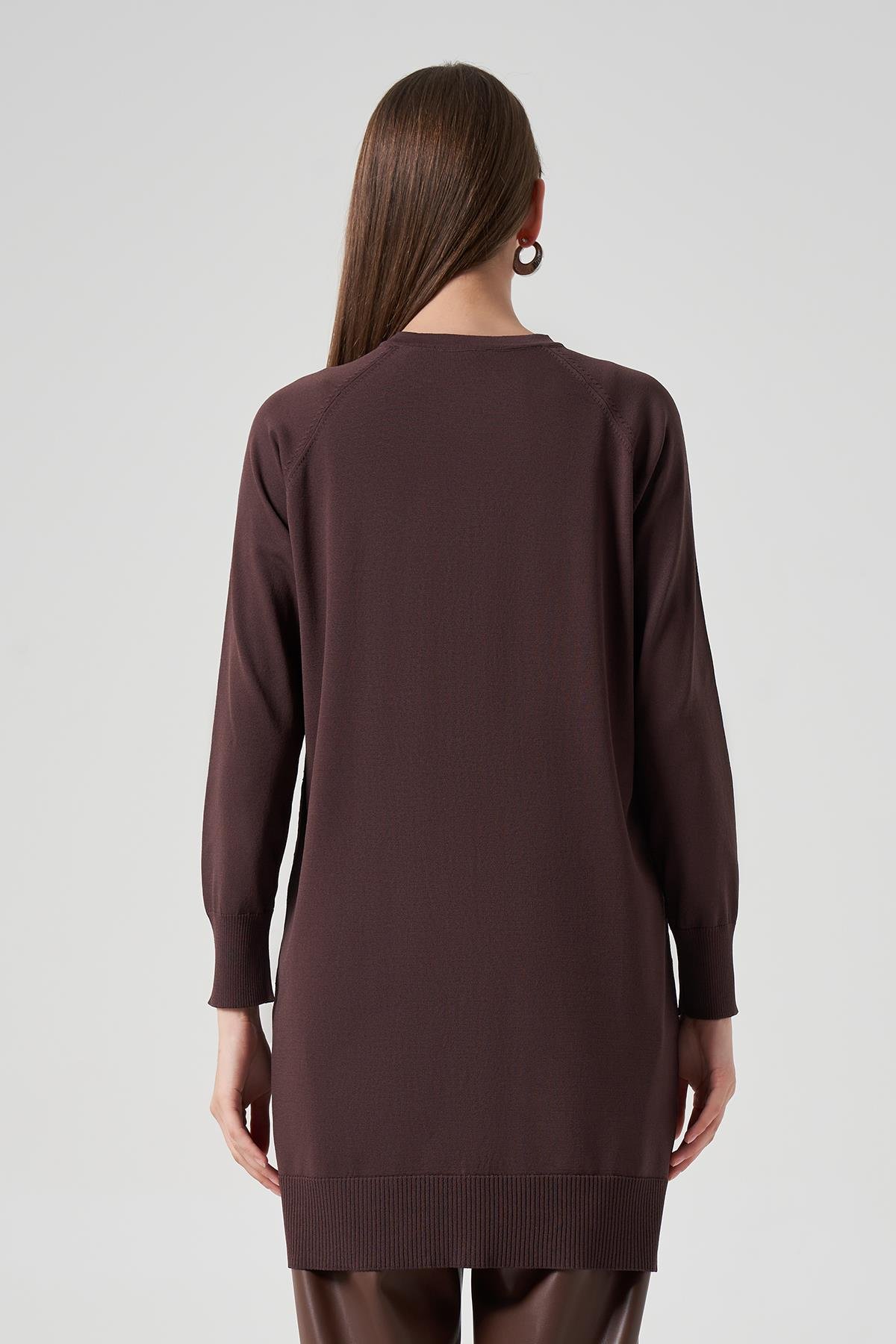 Nuss Merserize Triko Kazayağı Hırka 1111 Kahve