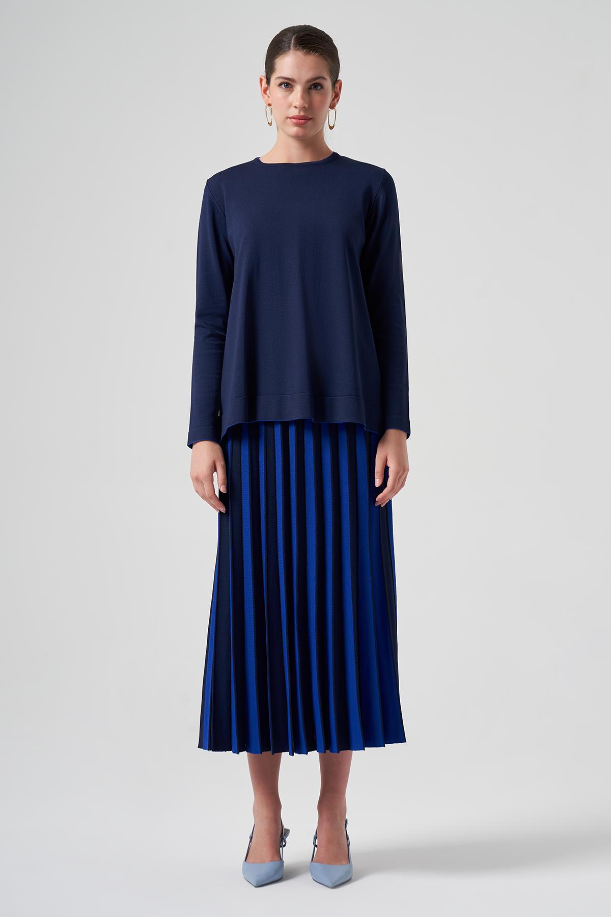 Nuss Merserize Triko Pilise Etekli Takım 1312 Lacivert