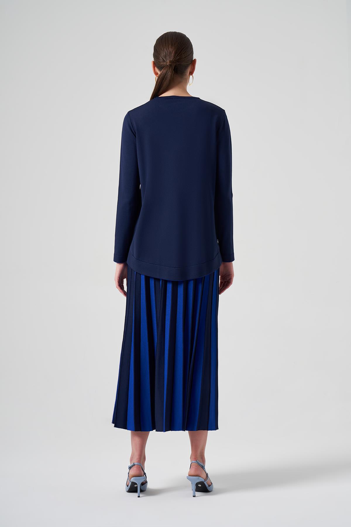 Nuss Merserize Triko Pilise Etekli Takım 1312 Lacivert