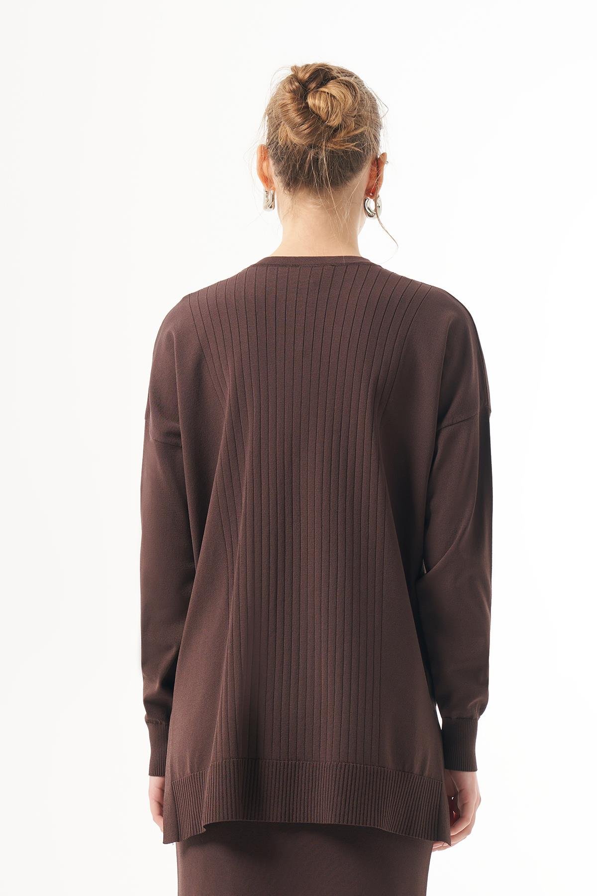 Nuss Merserize Tunik Bluz 1303 Kahve