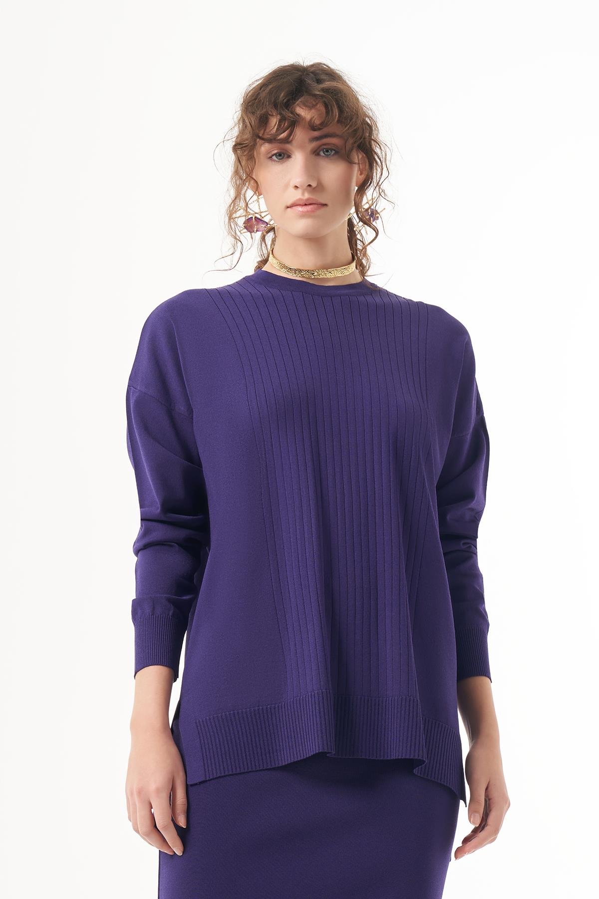 Nuss Merserize Tunik Bluz 1303 Mor