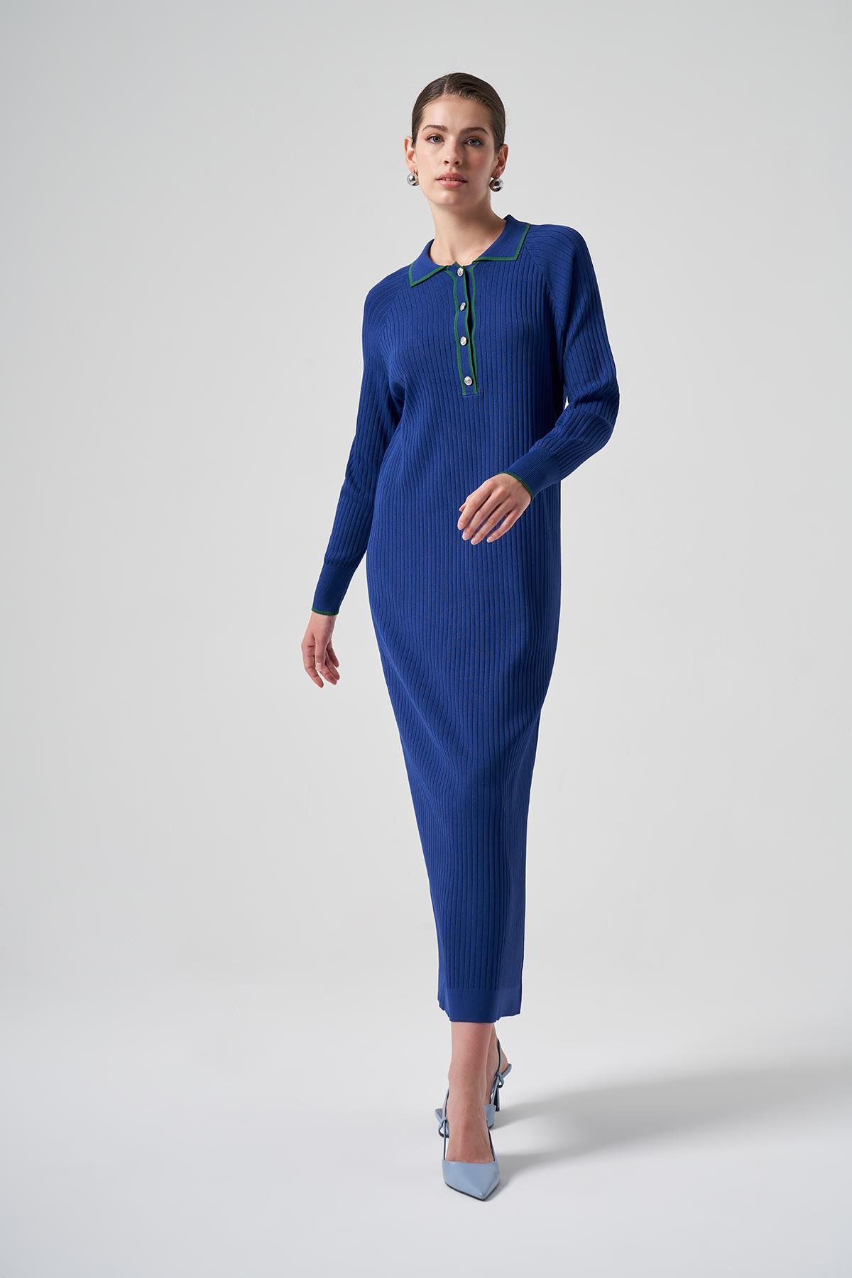 Nuss Merserize Yaka Detay Elbise 1410 Saks