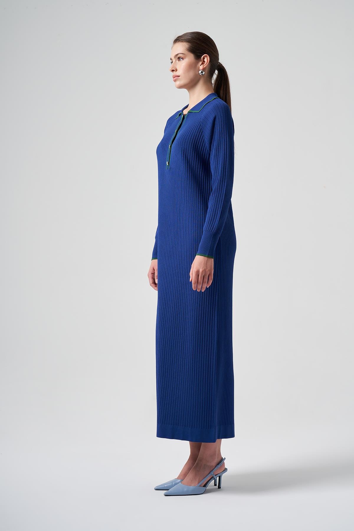 Nuss Merserize Yaka Detay Elbise 1410 Saks