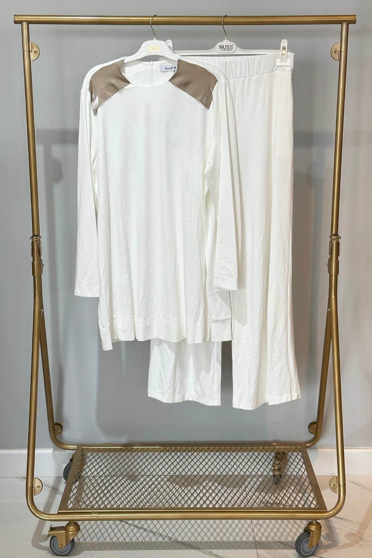 Nuss Modal Penye Pantolonlu Takım 1038 Ekru