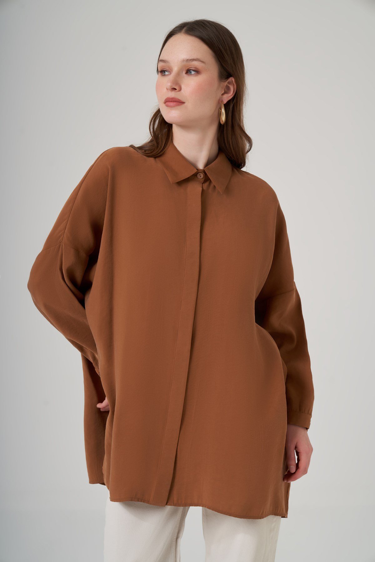 Nuss Oversize Basic Yazlık Gömlek 3001 Enfiye