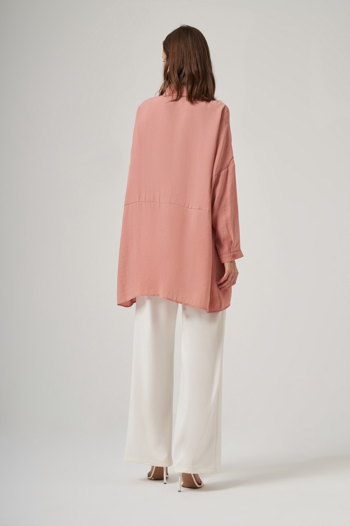 Nuss Oversize Basic Yazlık Gömlek 3001 Nude