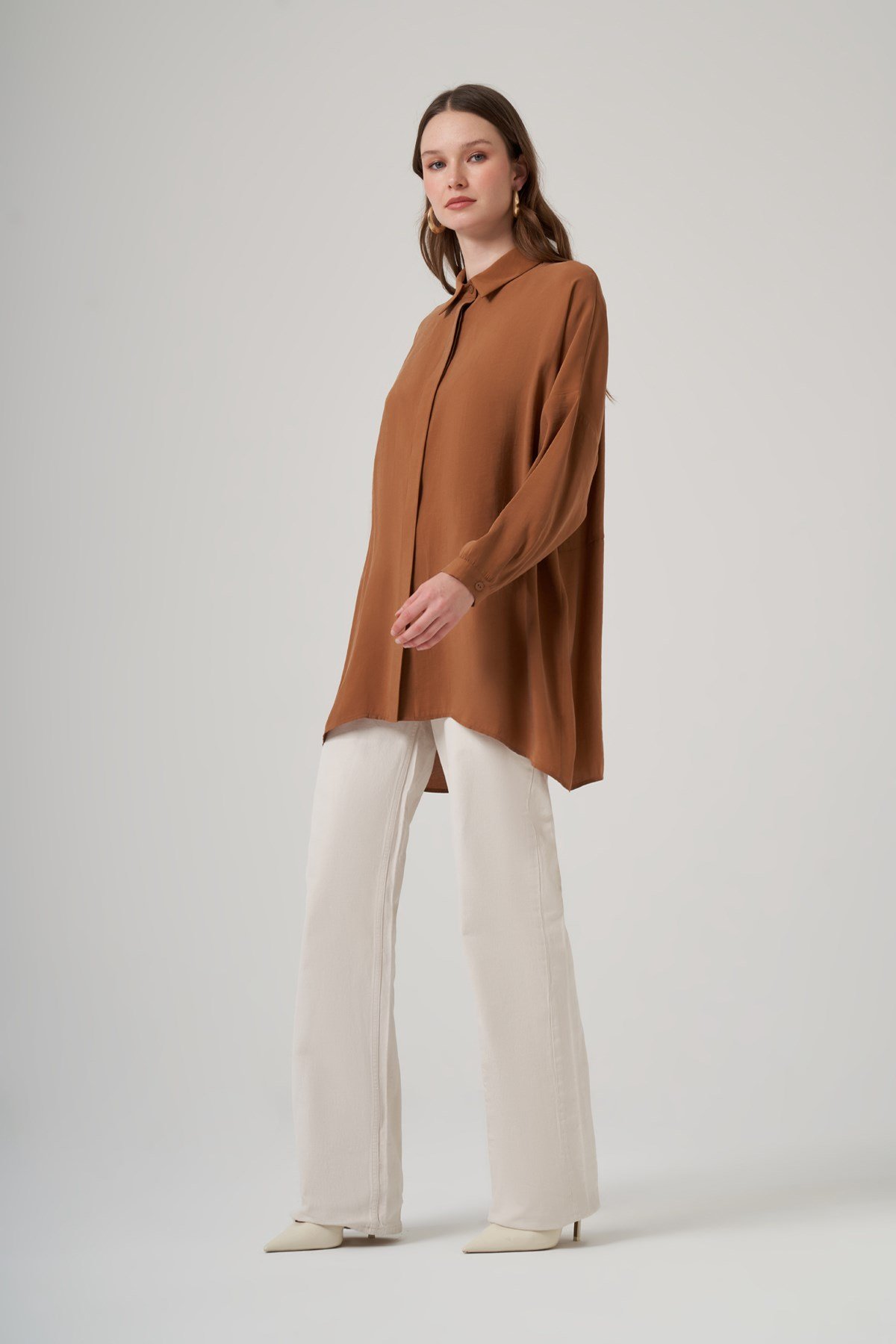 Nuss Oversize Basic Yazlık Gömlek 3001 Enfiye