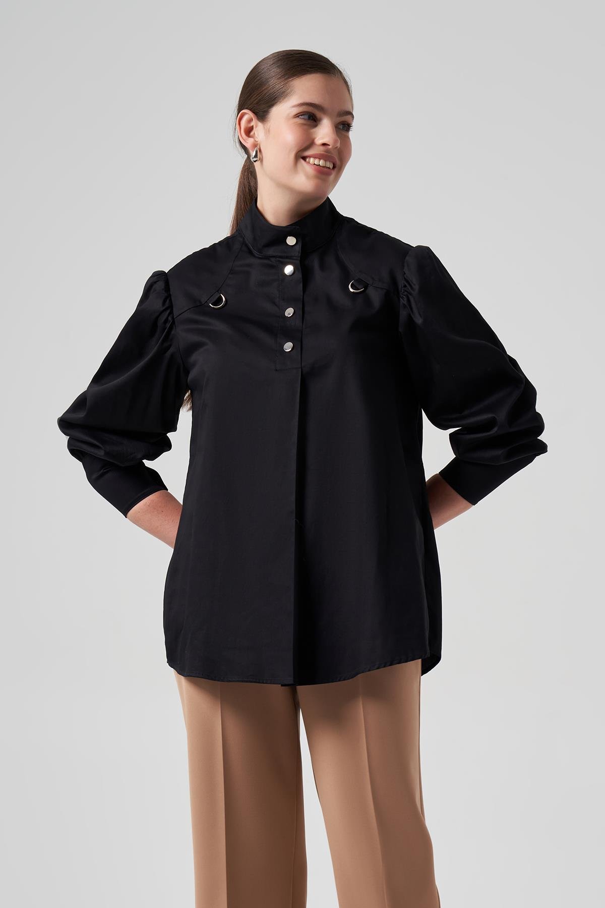 Nuss Pamuklu Gömlek 3002 Siyah