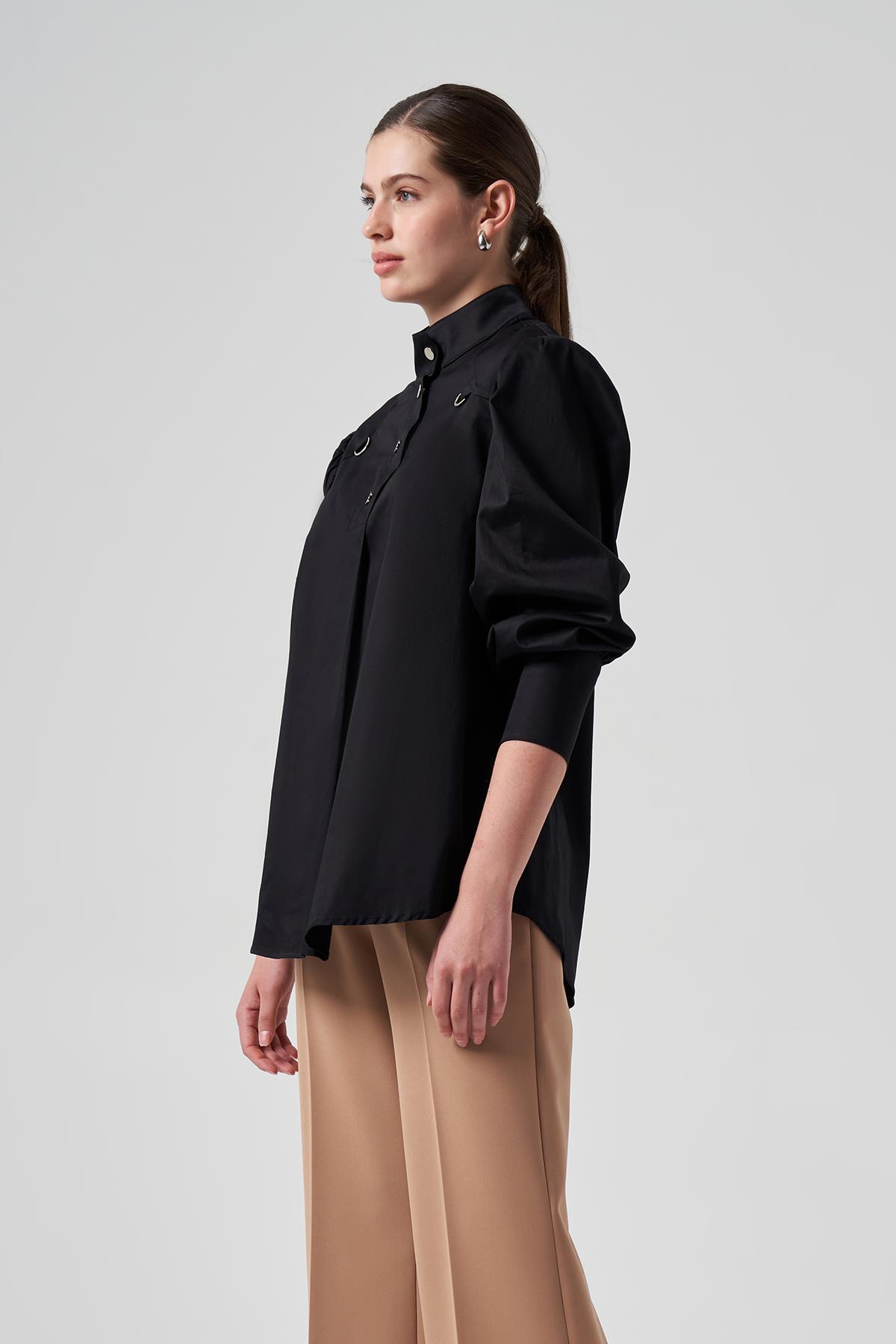 Nuss Pamuklu Gömlek 3002 Siyah