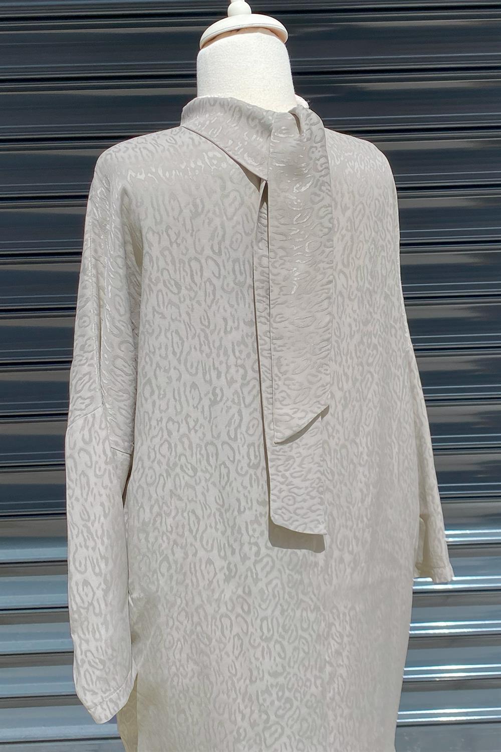Nuss Pantolonlu Leopar Detaylı Takım 5005 Taş Rengi