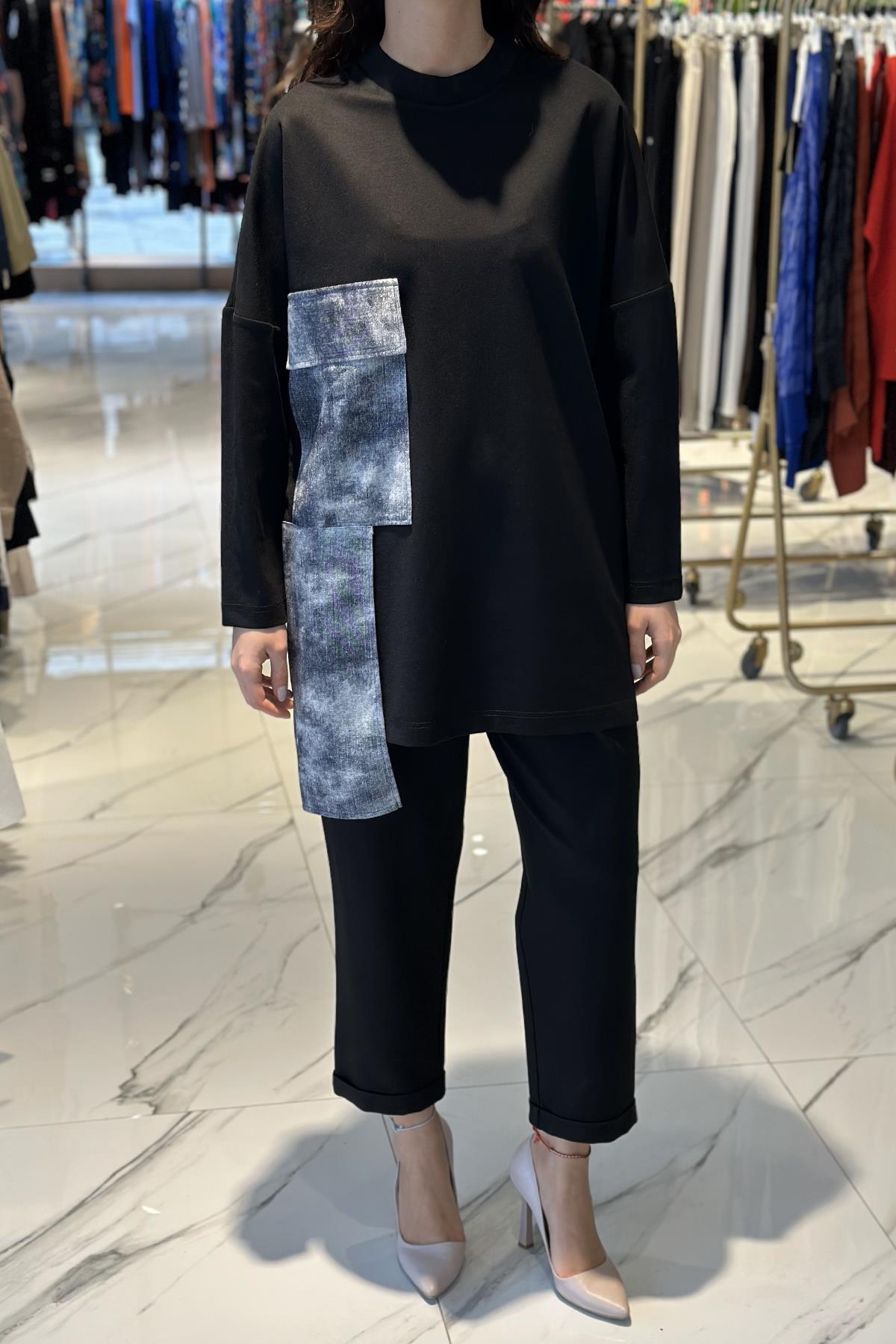 Nuss Pantolonlu Takım 1003 Siyah