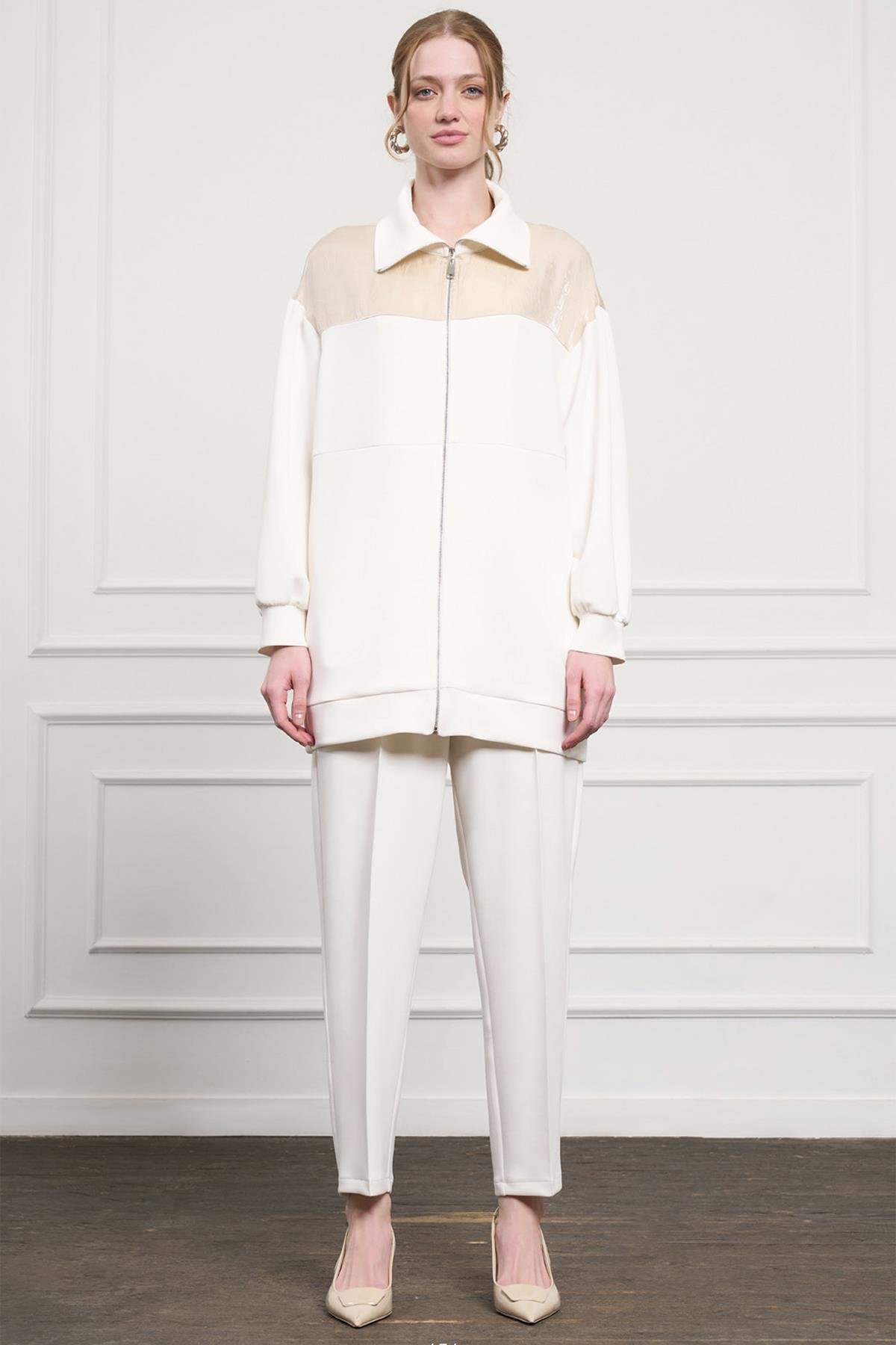 Nuss Pantolonlu Takım 1037 Ekru