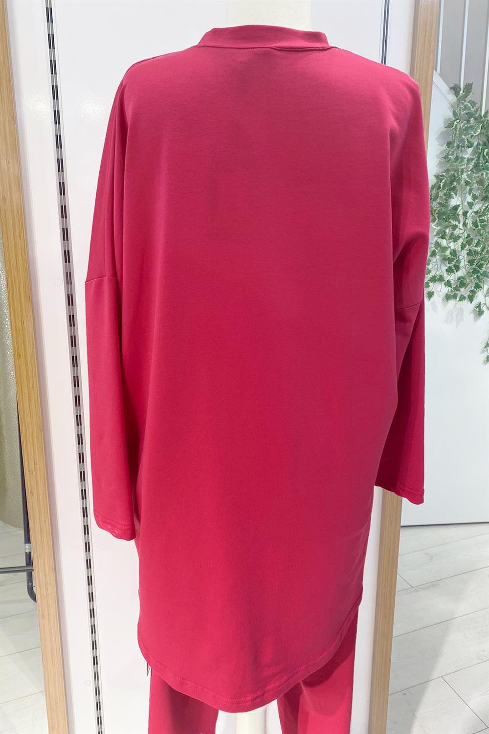 Nuss Pantolonlu Takım Fermuar Detaylı 1009 Fuşya