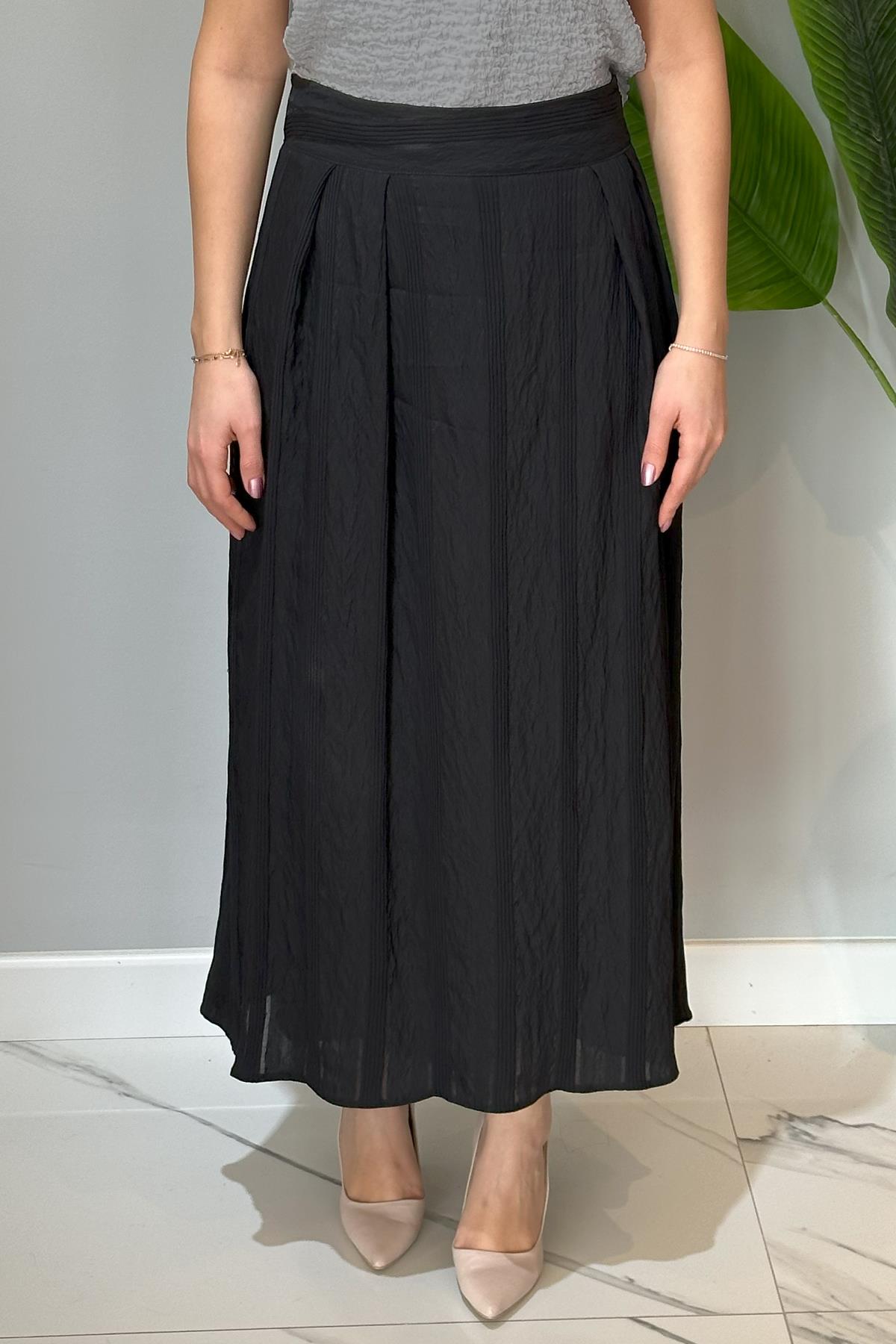 Nuss Paraşüt Dokulu Etek 80-04 Siyah