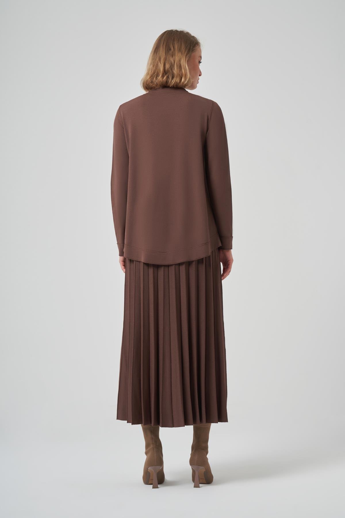 Nuss Taş İşleme Detay Triko Takım 1351 Kahverengi