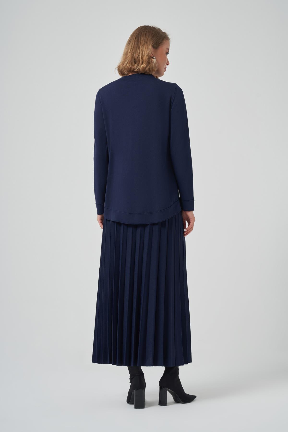 Nuss Taş İşleme Detay Triko Takım 1351  Lacivert