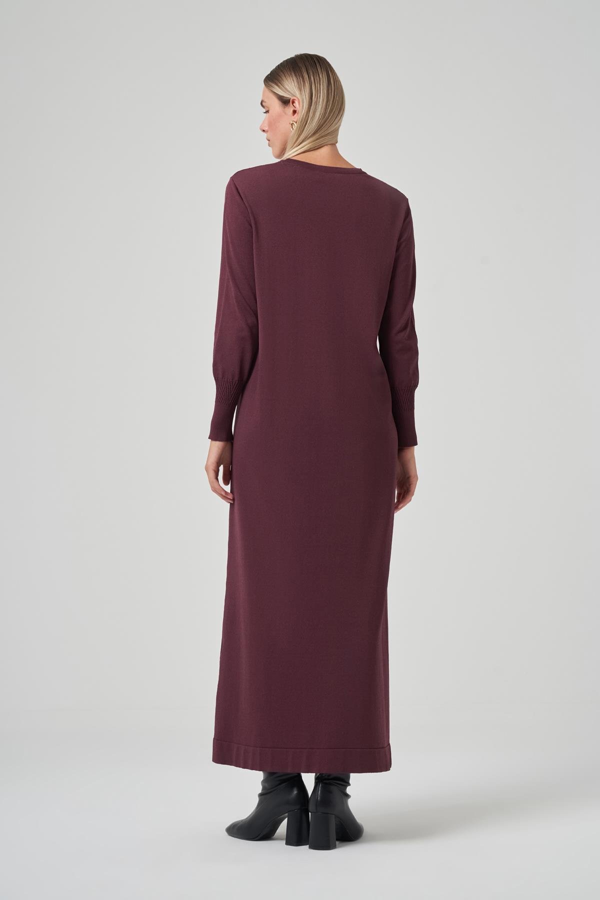 Nuss Triko Elbise 509 Bordo