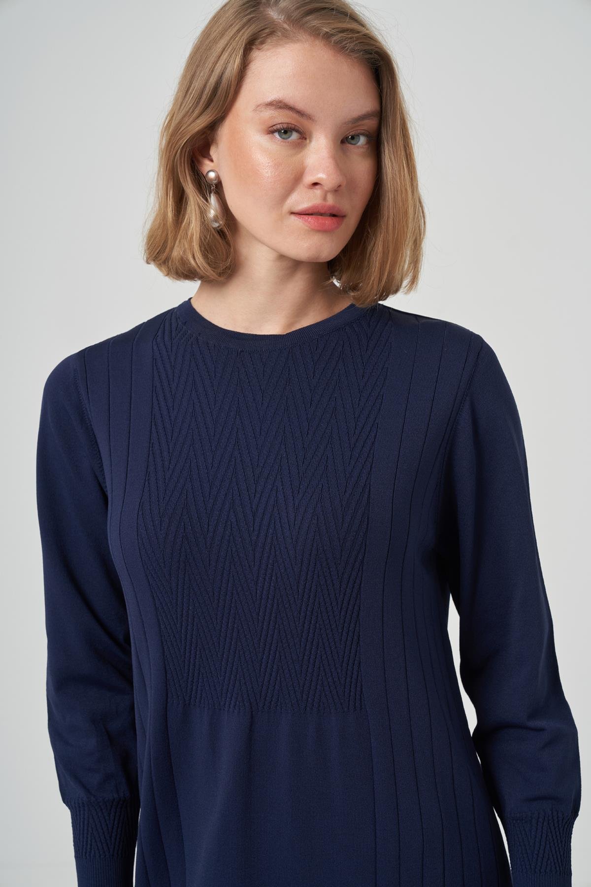 Nuss Triko Elbise 509 Lacivert