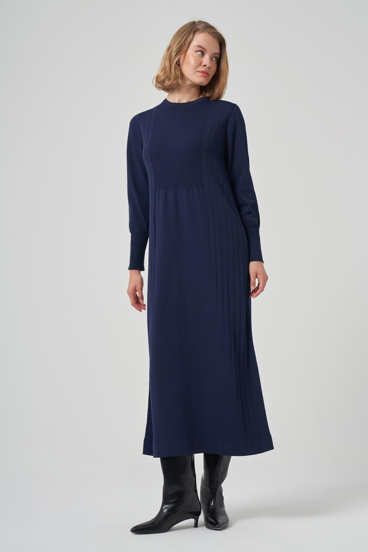 Nuss Triko Elbise 509 Lacivert