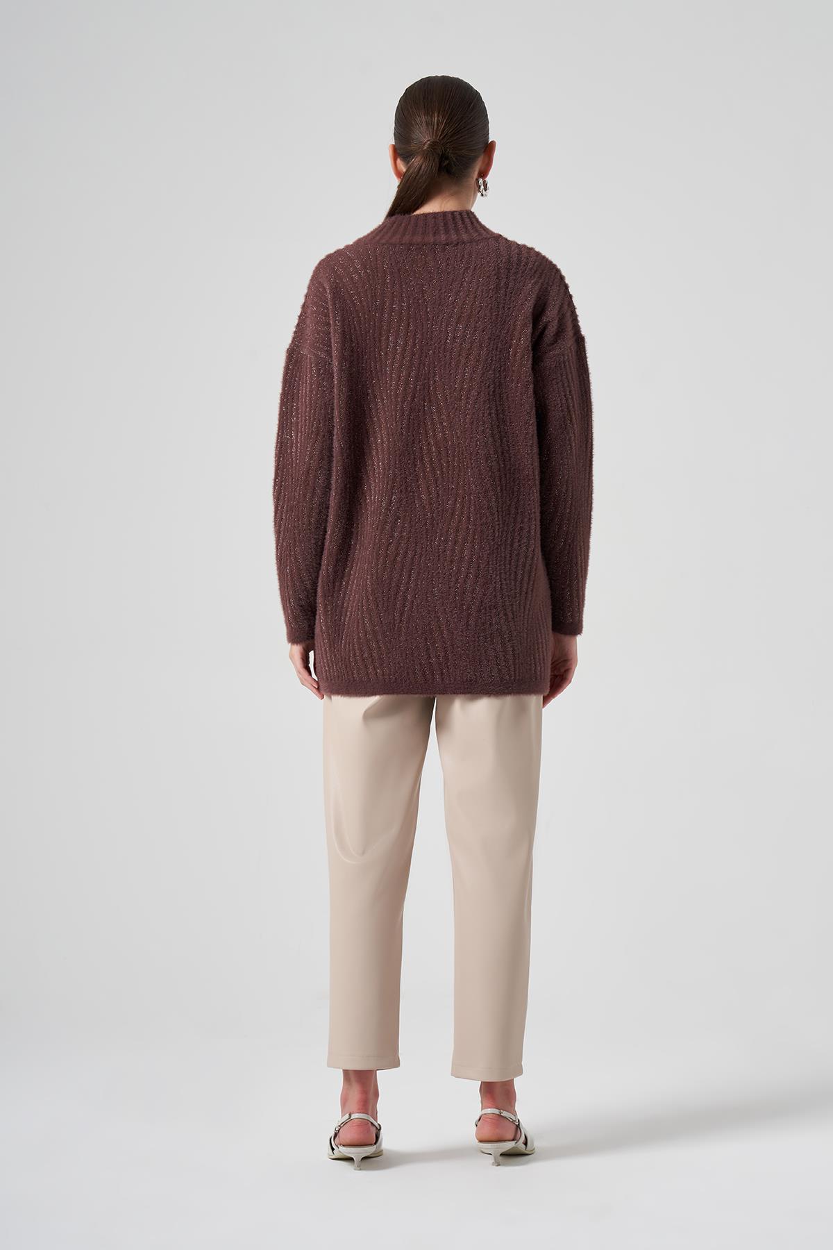 Nuss Triko Kazak Tunik 7005 Kahverengi