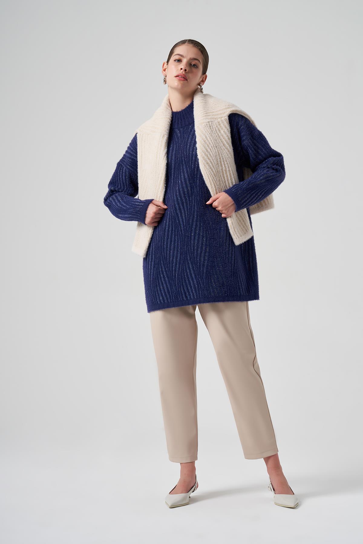 Nuss Triko Kazak Tunik 7005 Lacivert