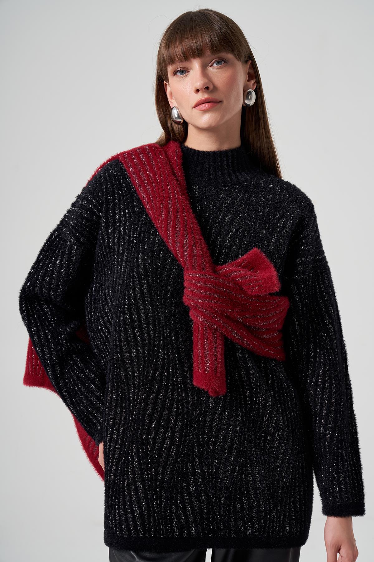 Nuss Triko Kazak Tunik 7005 Siyah