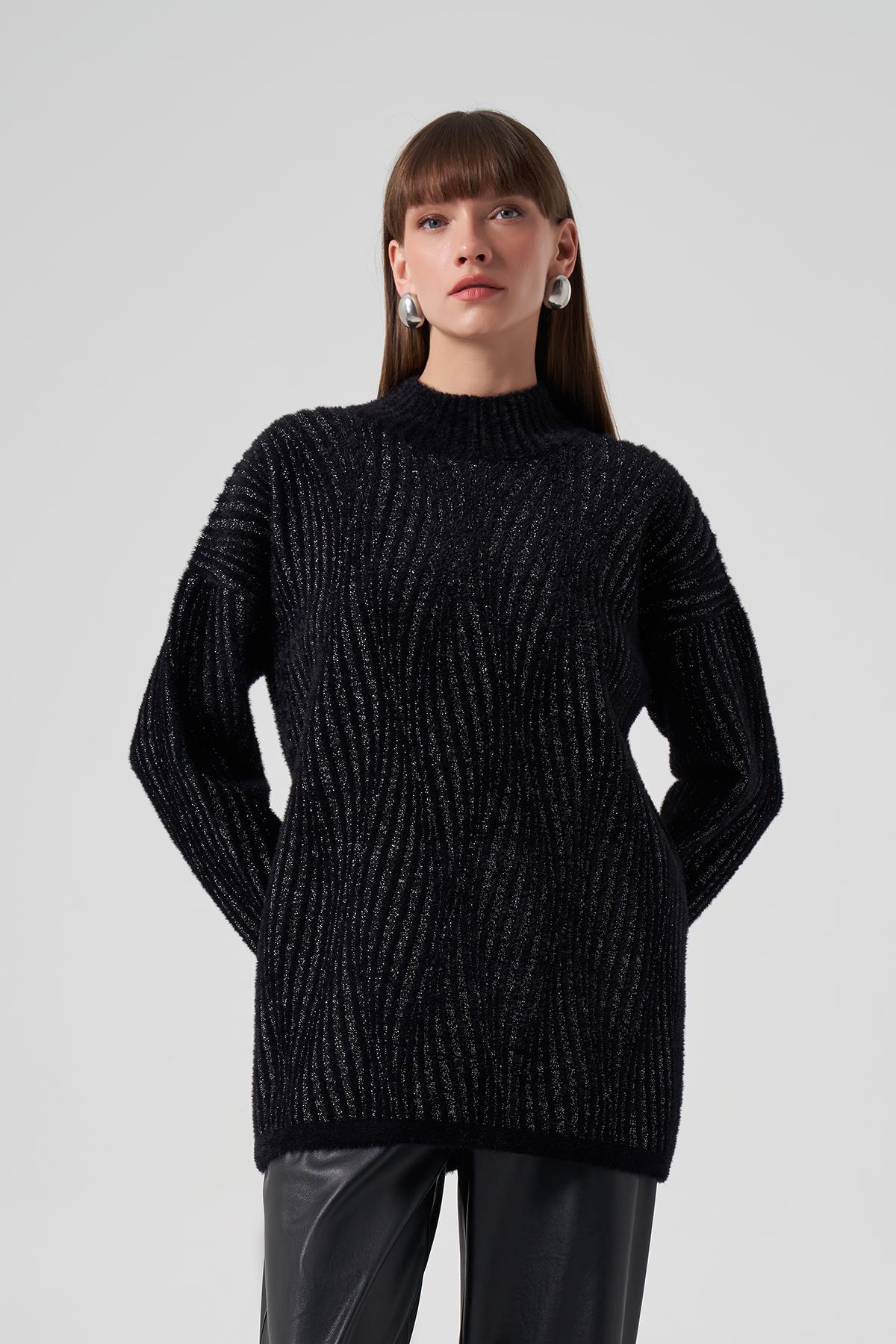 Nuss Triko Kazak Tunik 7005 Siyah