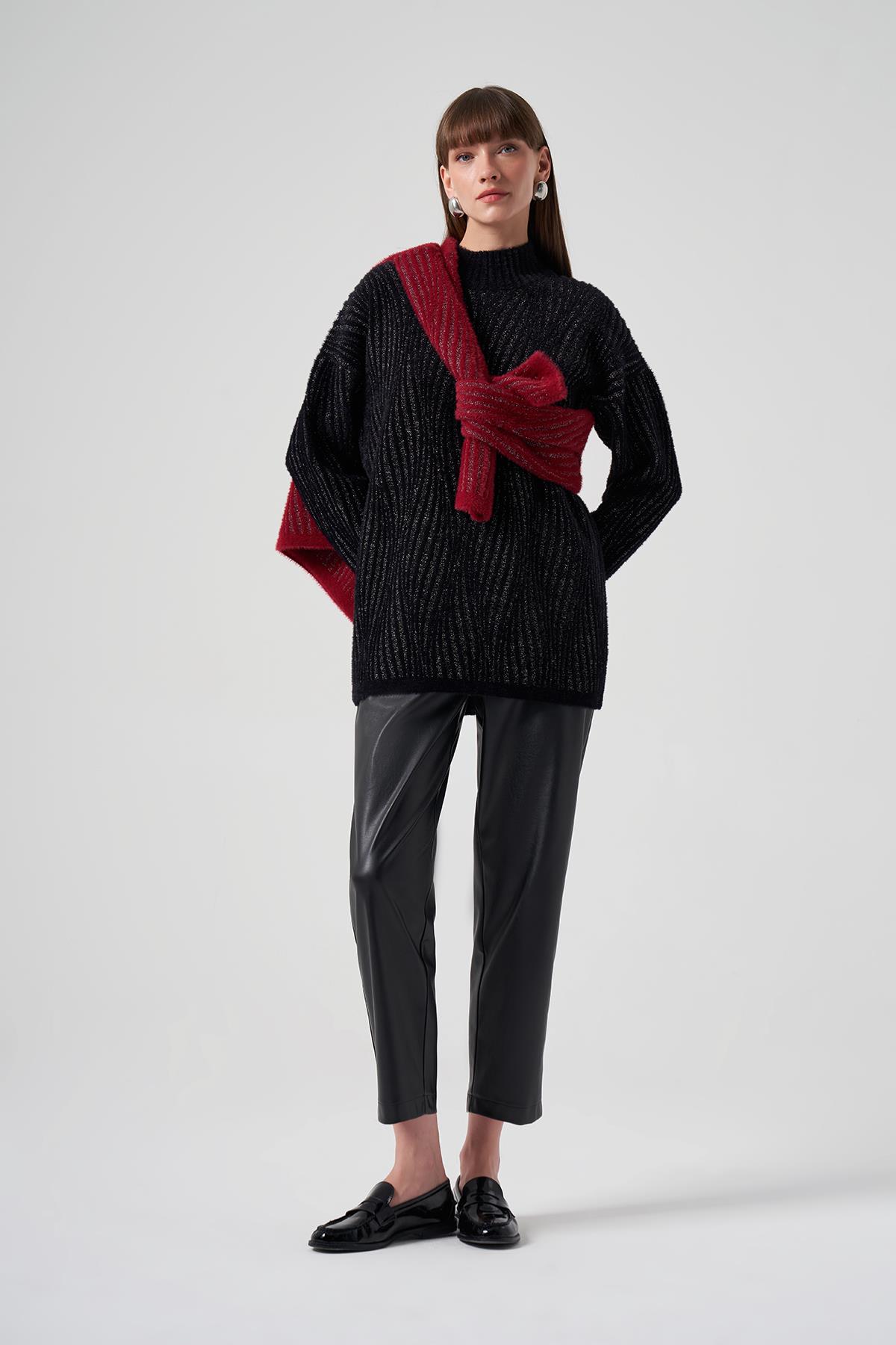 Nuss Triko Kazak Tunik 7005 Siyah